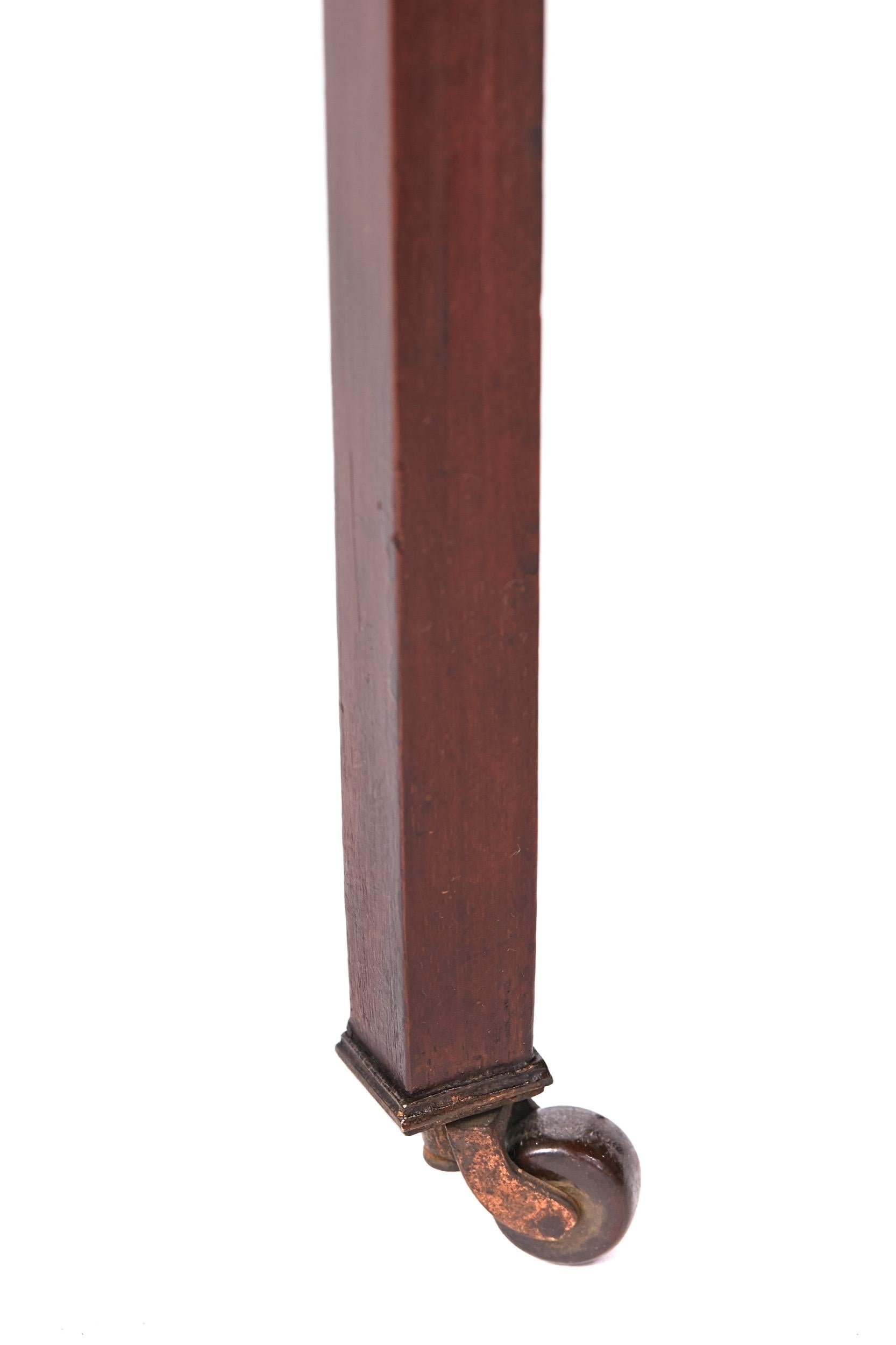 Ancienne table Sutherland de l'époque édouardienne en acajou marqueté à feuilles tombantes en vente 1