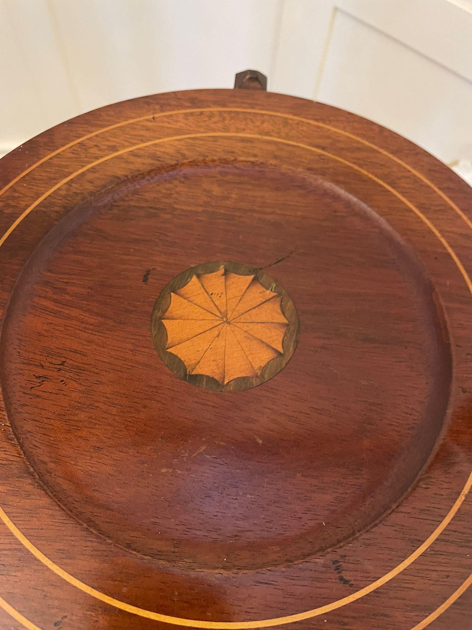Antique Edwardian Mahogany Inlaid Folding Cake Stand For Sale 3