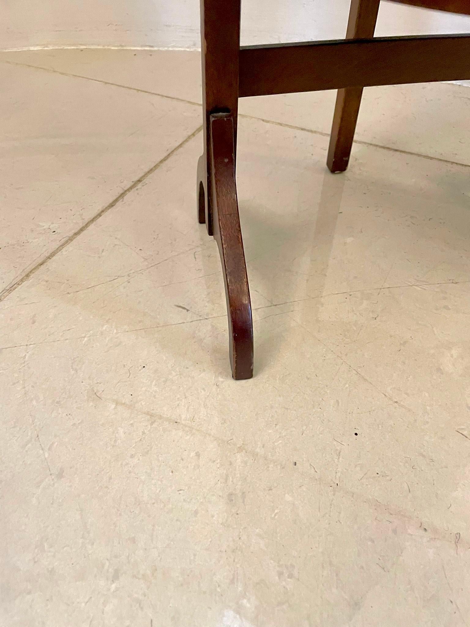Antique Edwardian Mahogany Inlaid Folding Cake Stand In Good Condition For Sale In Suffolk, GB