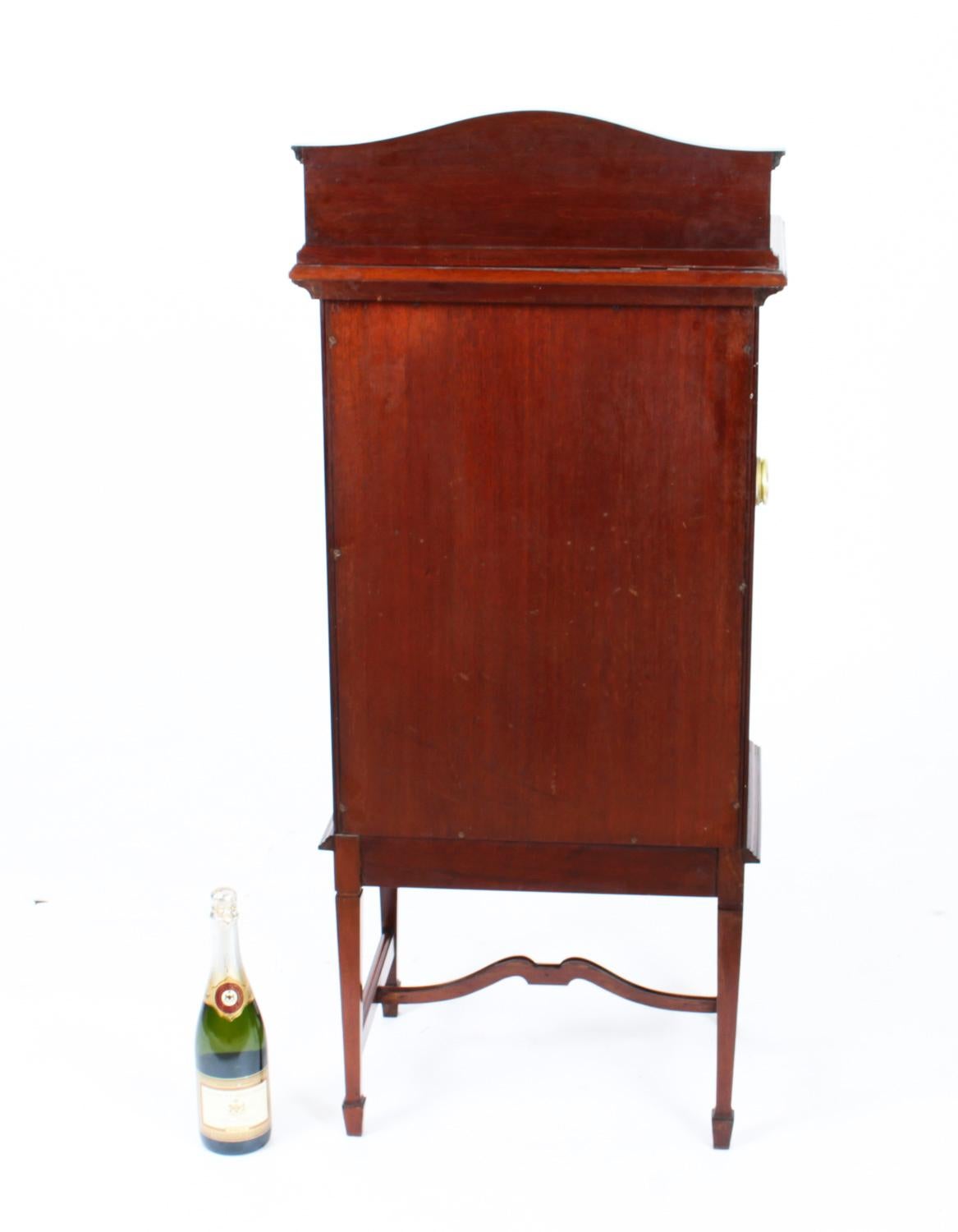 Antique Edwardian Mahogany & Inlaid Music Cabinet, Early 20th Century 12