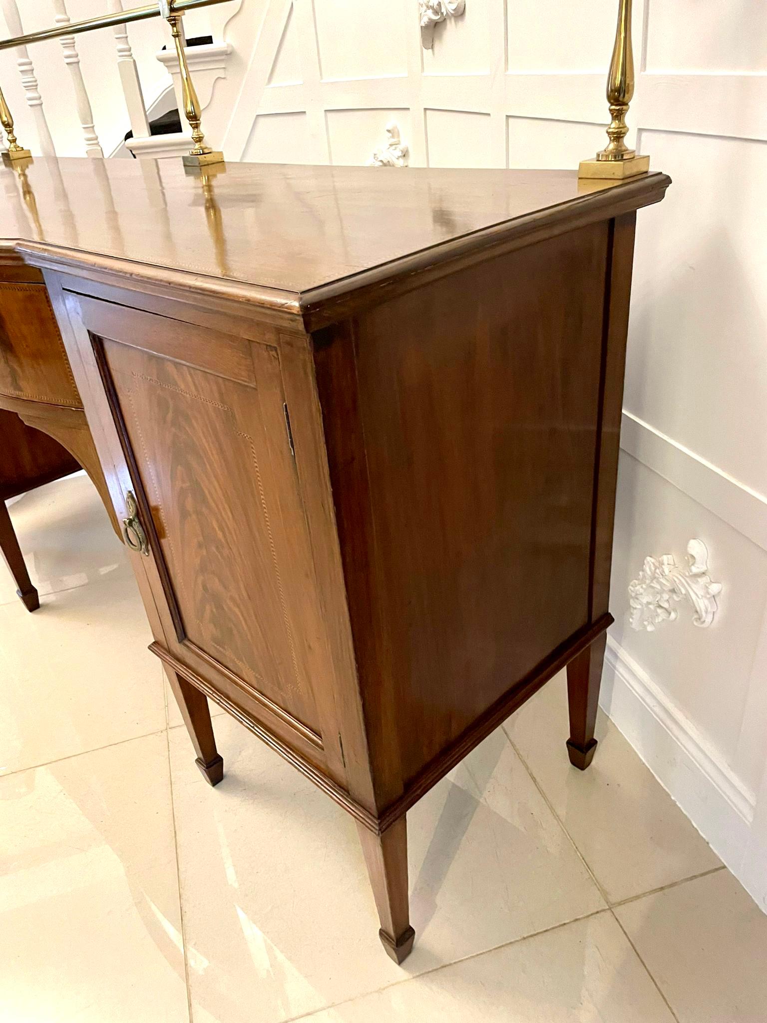 Antique Edwardian Mahogany Inlaid Sideboard by Hamptons and Sons For Sale 2