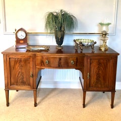 Antique Edwardian Mahogany Inlaid Sideboard by Hamptons, Pall Mall, London