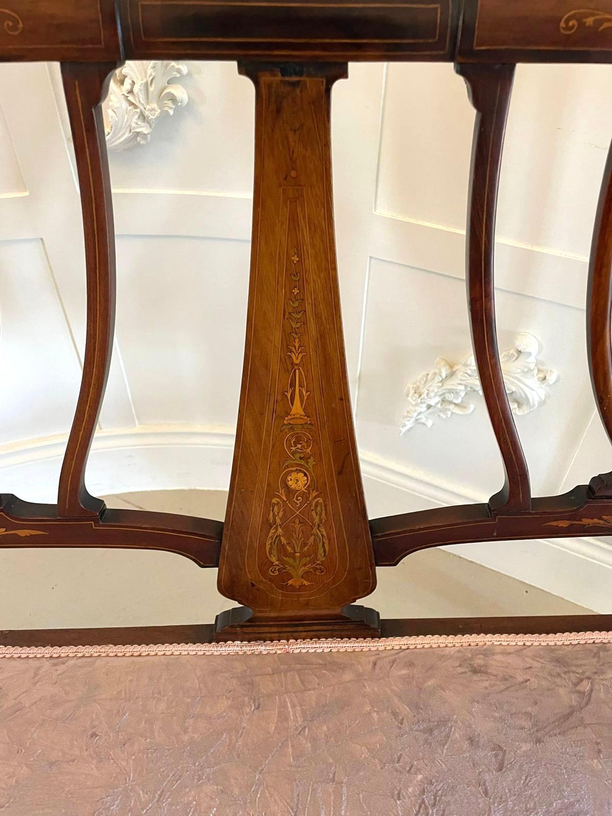 Canapé ancien de style édouardien en acajou marqueté en vente 10