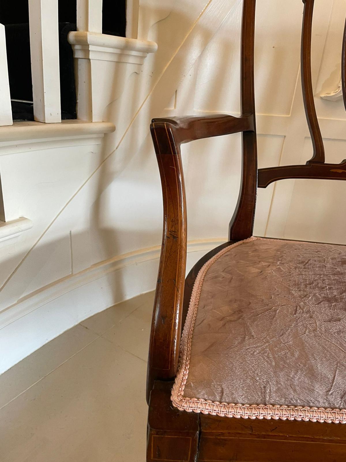 Antique Edwardian Mahogany Inlaid Sofa For Sale 1