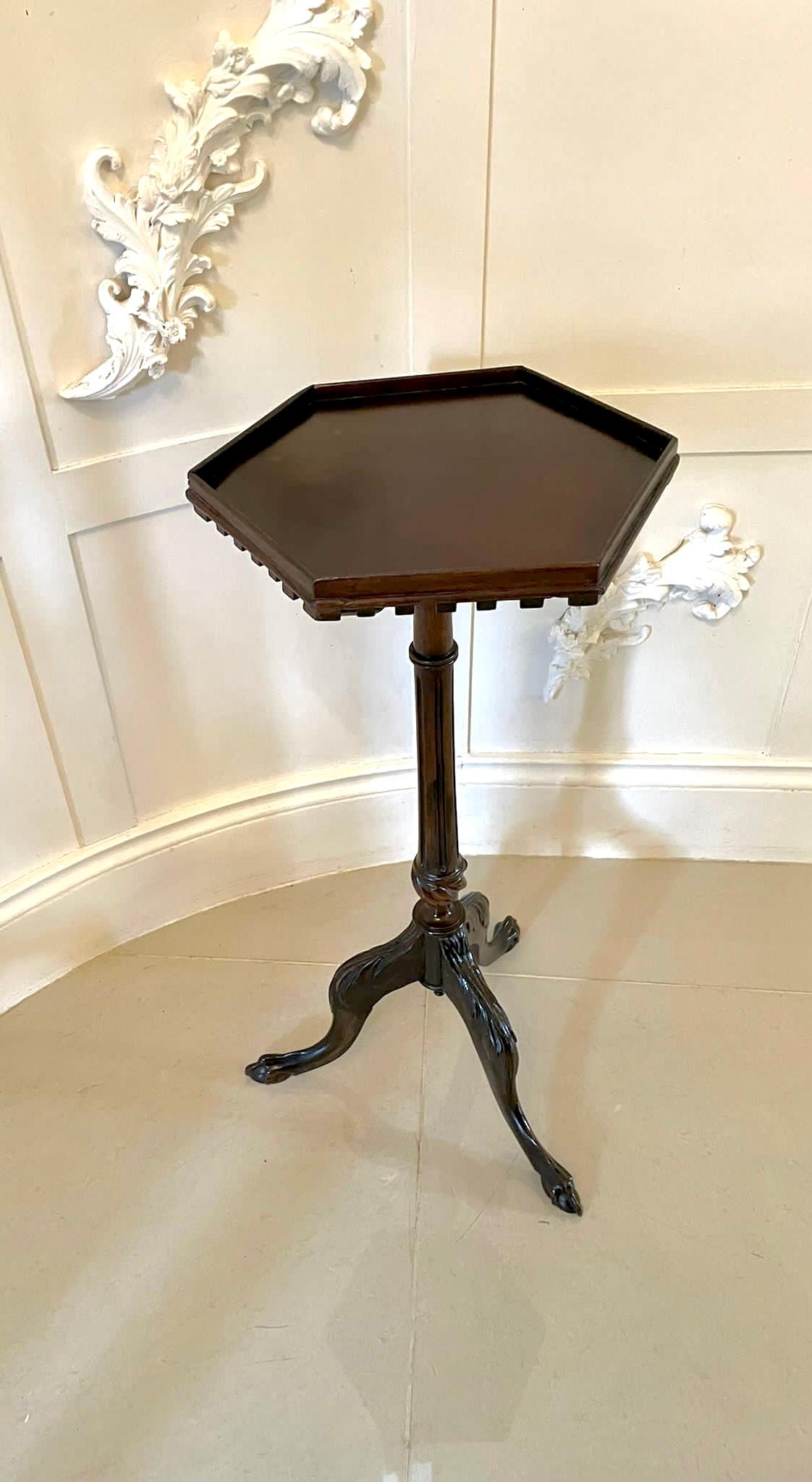 European Antique Edwardian Mahogany Lamp Table For Sale