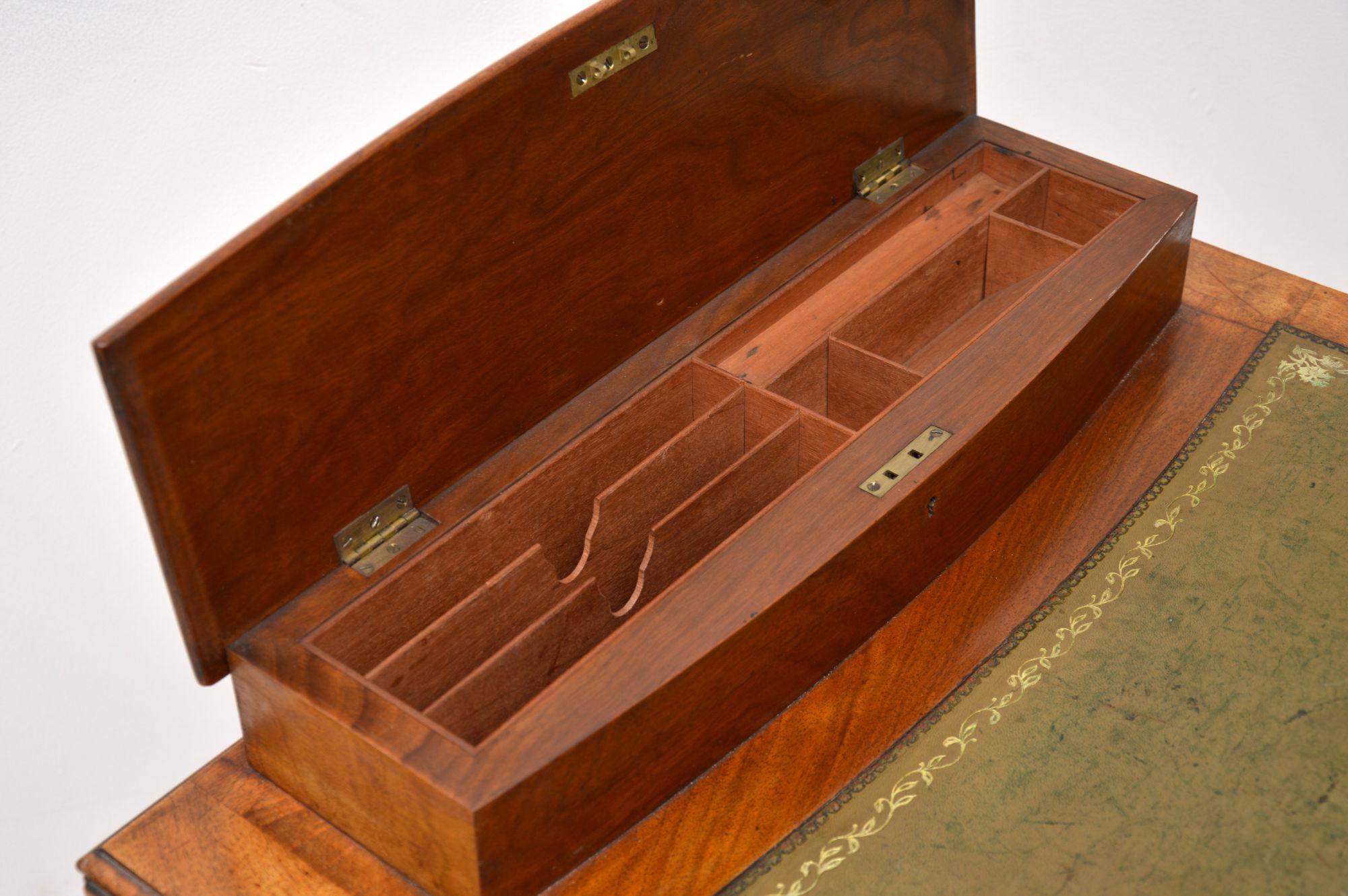 Early 20th Century Antique Edwardian Mahogany and Leather Writing Table
