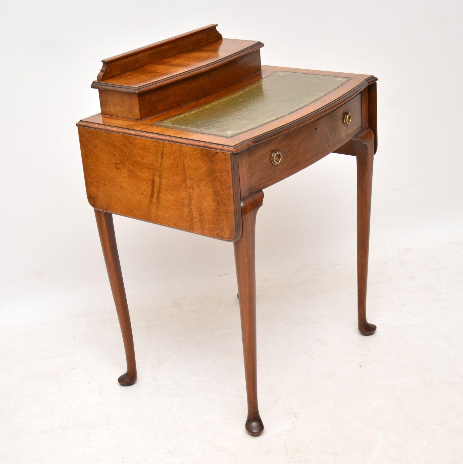 Antique Edwardian Mahogany and Leather Writing Table 1