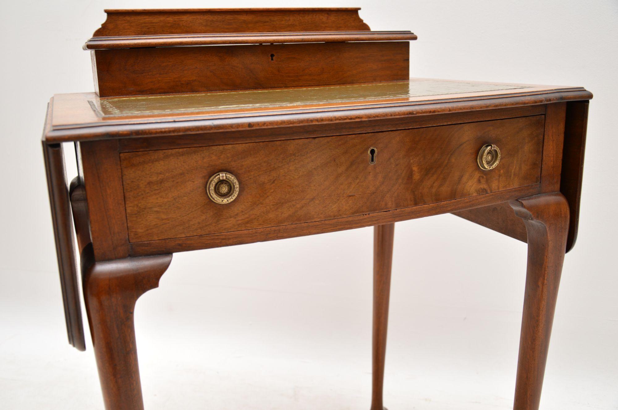 Antique Edwardian Mahogany and Leather Writing Table 3
