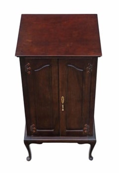 Antique Edwardian Mahogany Music Cabinet Cupboard