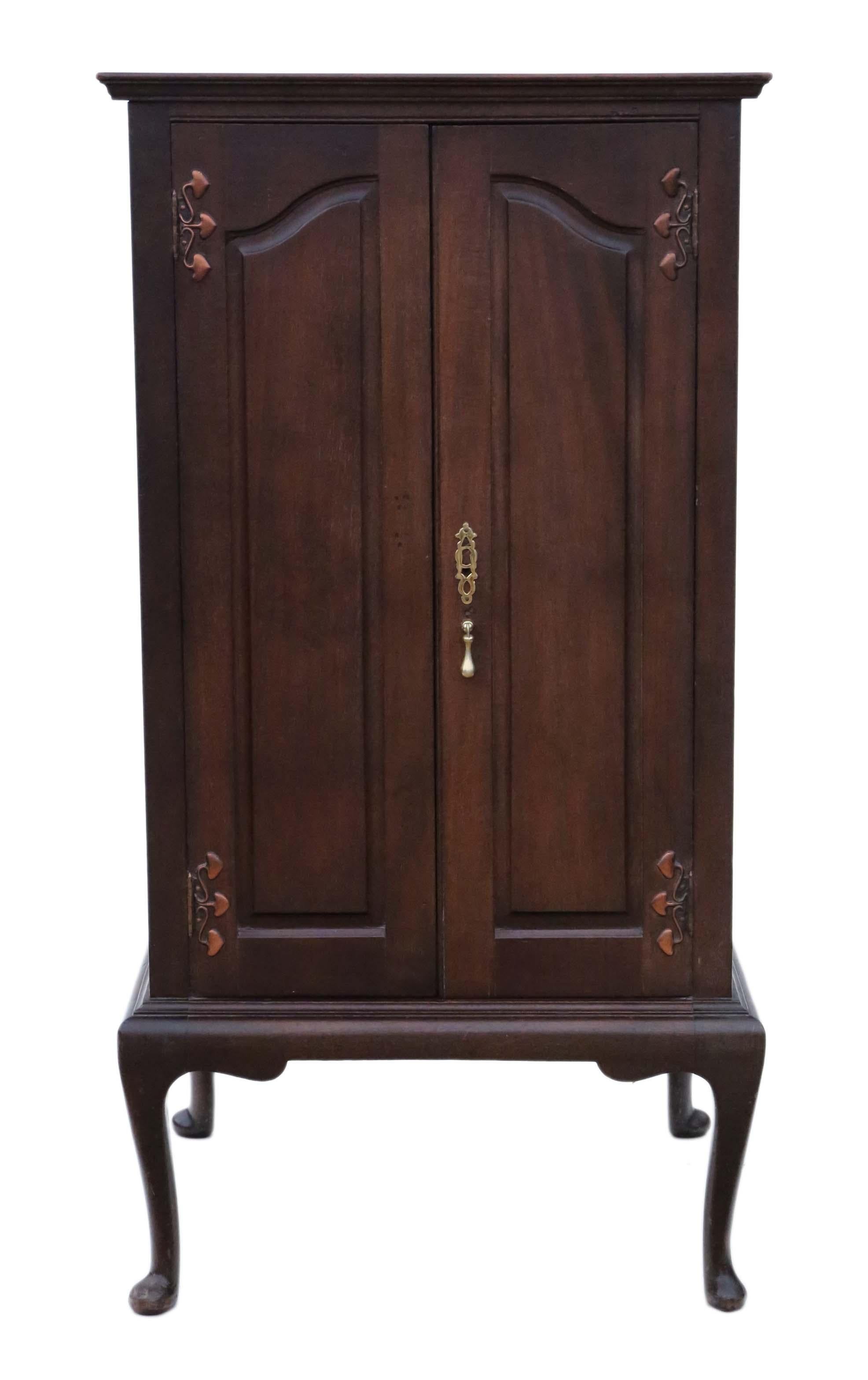 Antique Edwardian Mahogany Music Cabinet Cupboard In Good Condition In Wisbech, Cambridgeshire