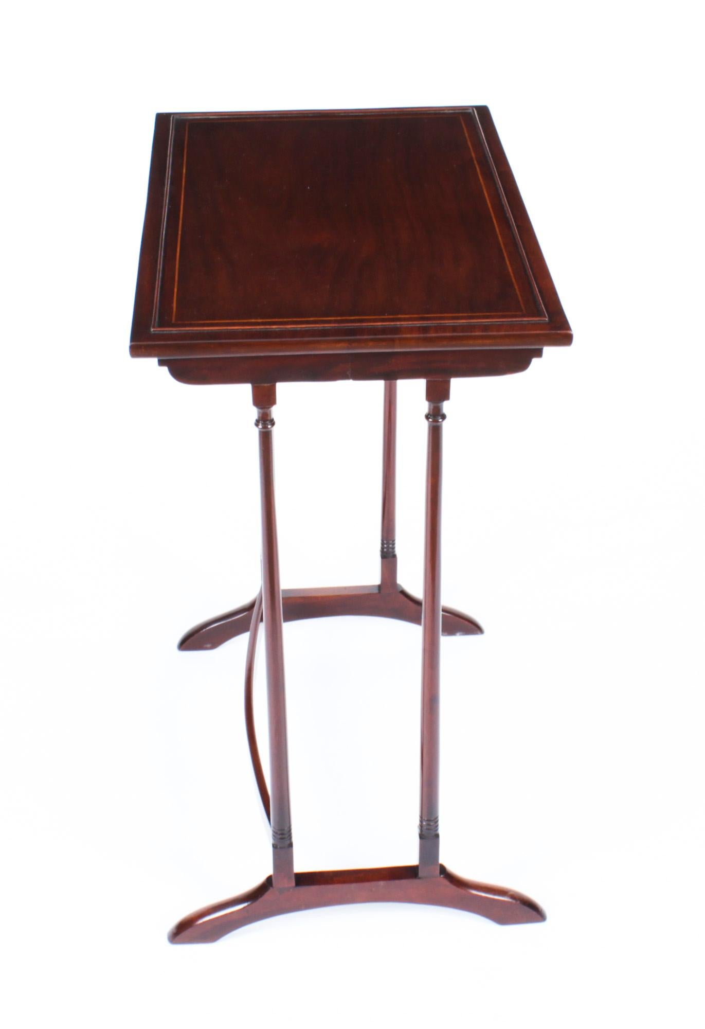 Antique Edwardian Mahogany Nest of Four Tables Early 20th Century For Sale 2