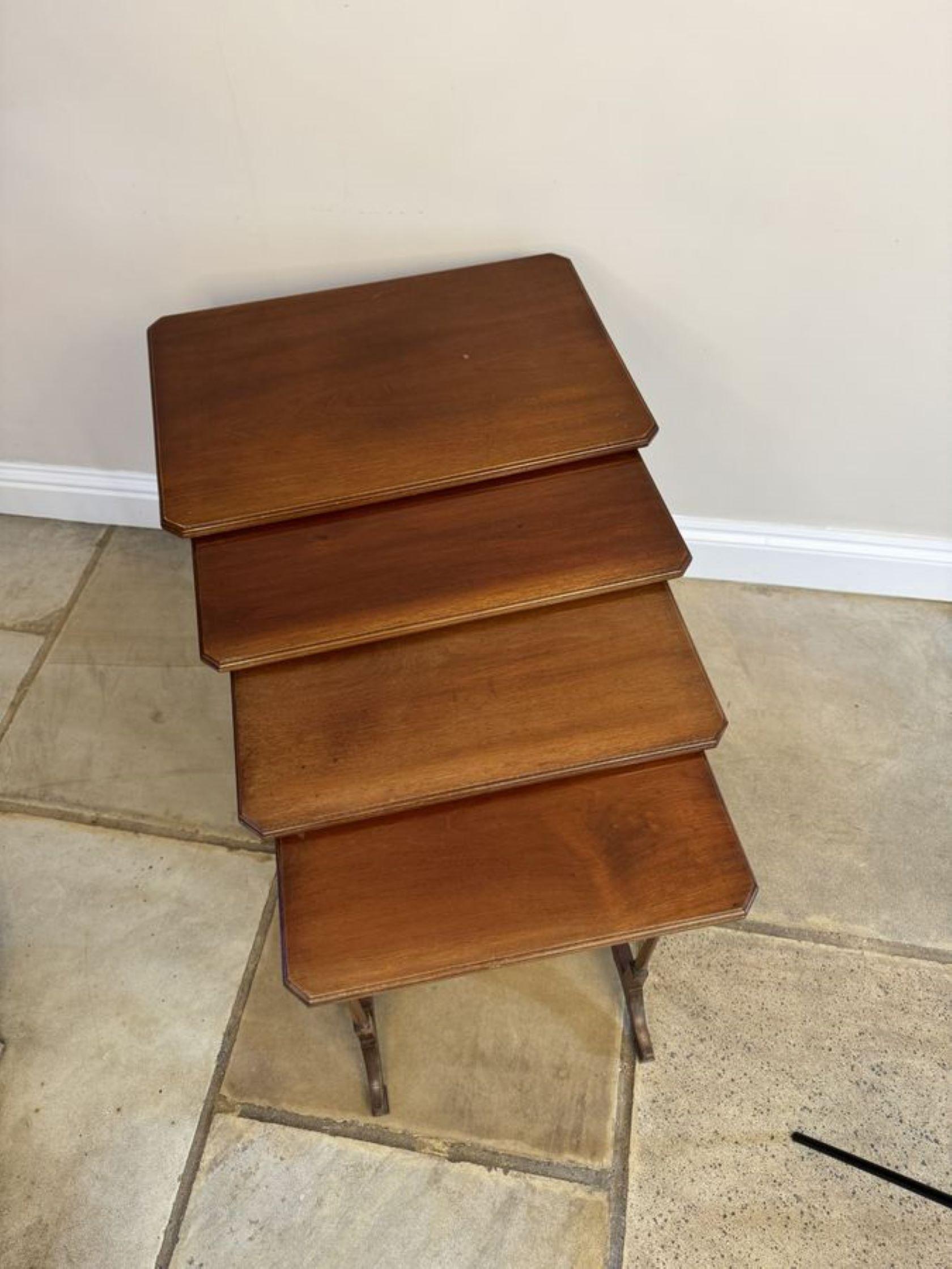 20th Century Antique Edwardian mahogany nest of four tables  For Sale