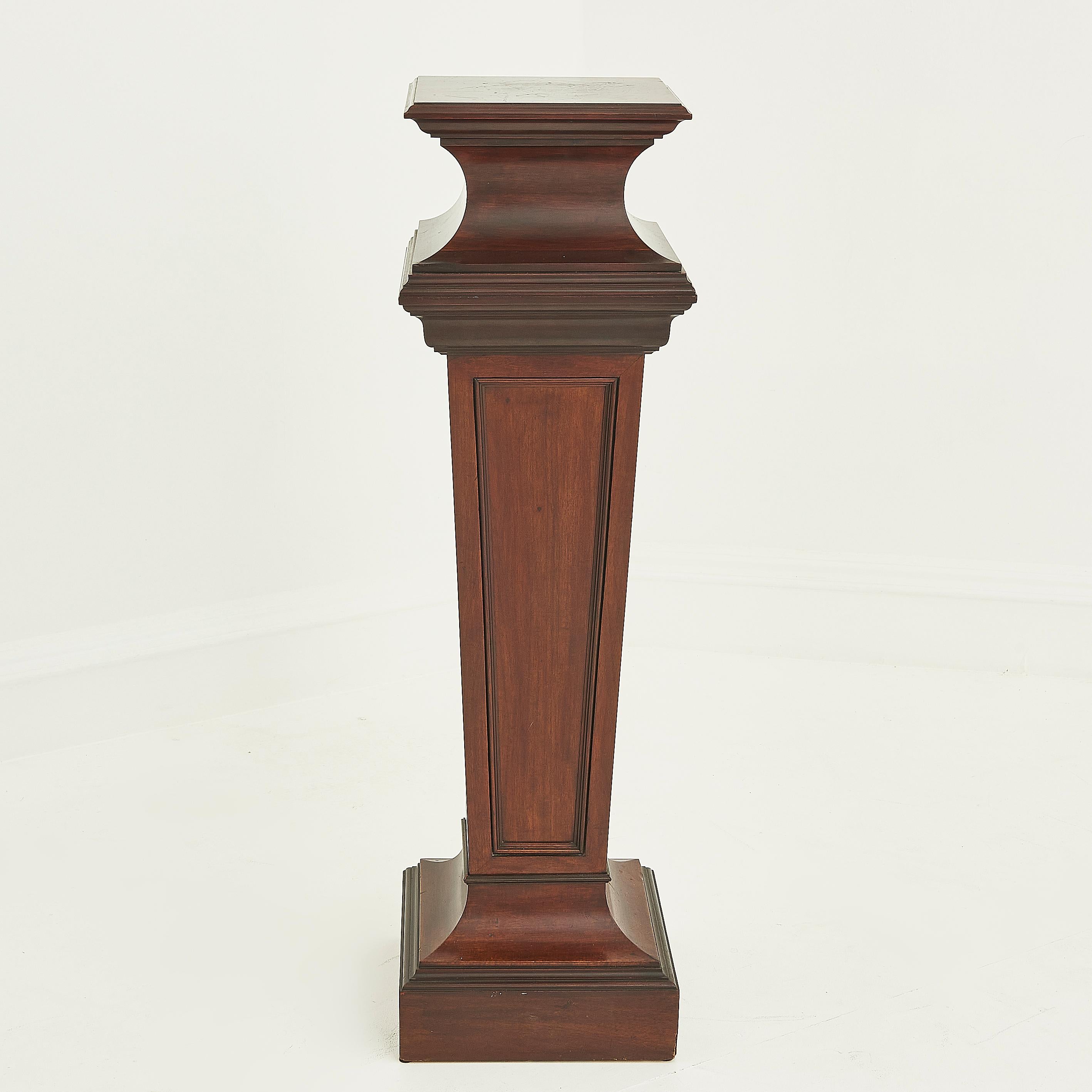 British Antique Edwardian Mahogany Pedestal Stand For Sale