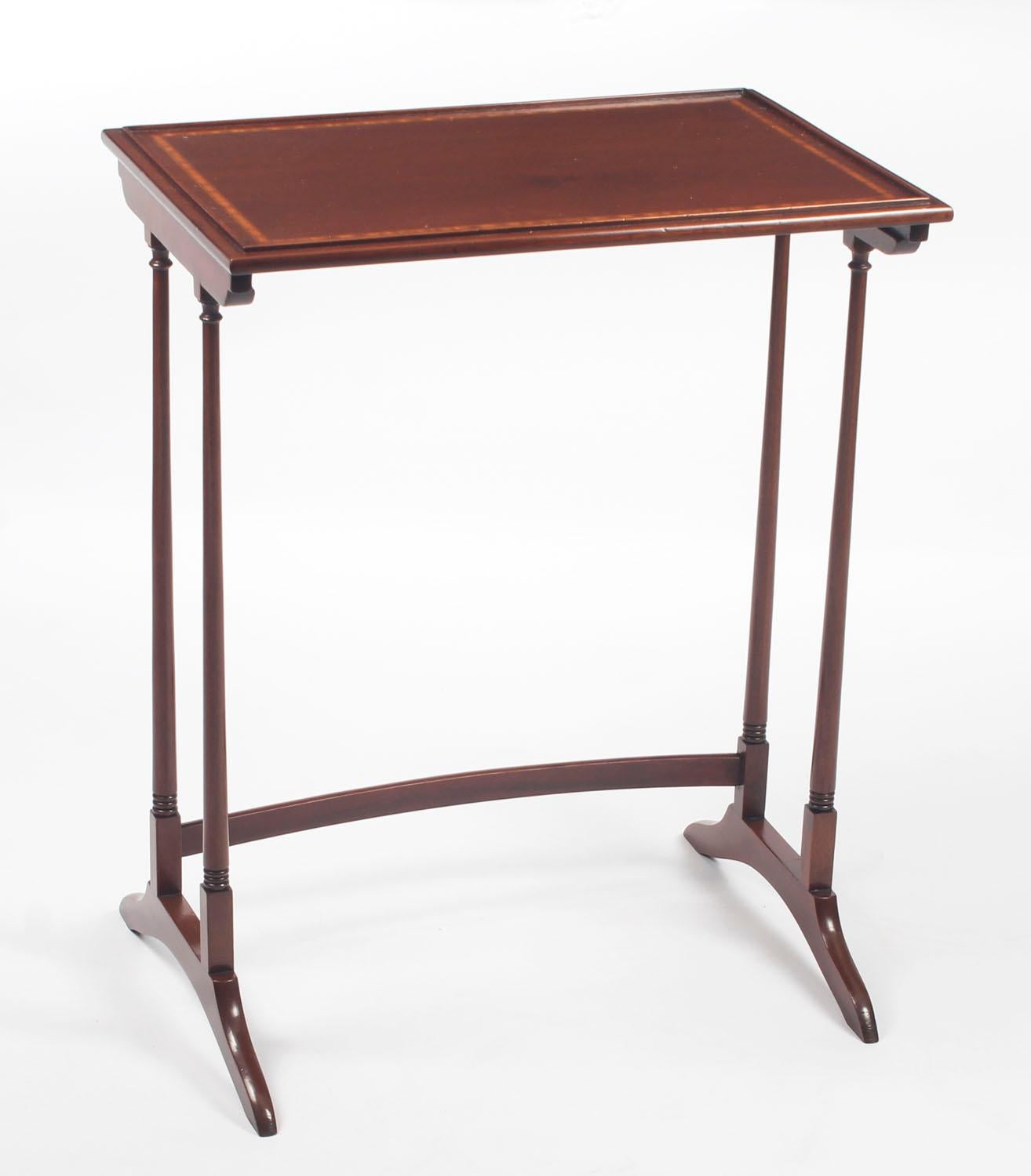 Late 19th Century Antique Edwardian Mahogany Quartetto Nest of Four Tables, 19th Century