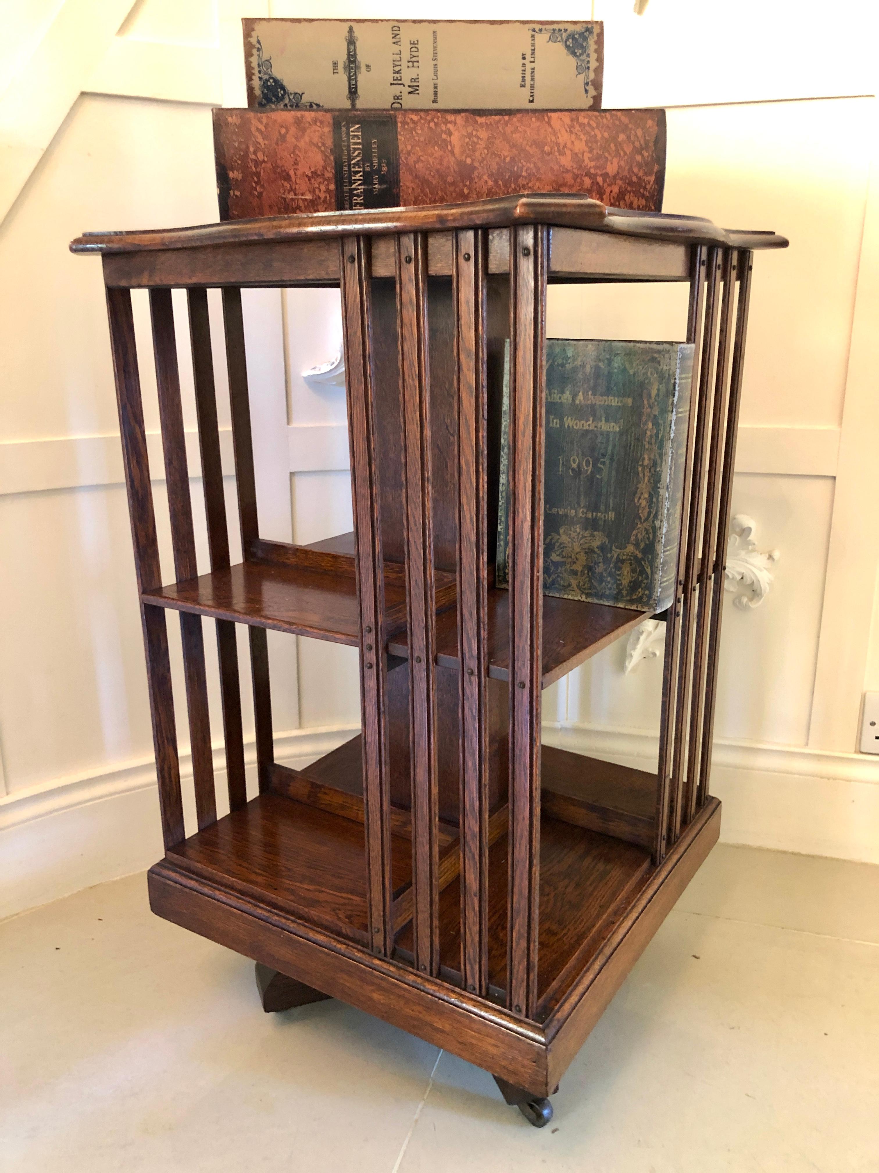 English Antique Edwardian Mahogany Revolving Bookcase For Sale
