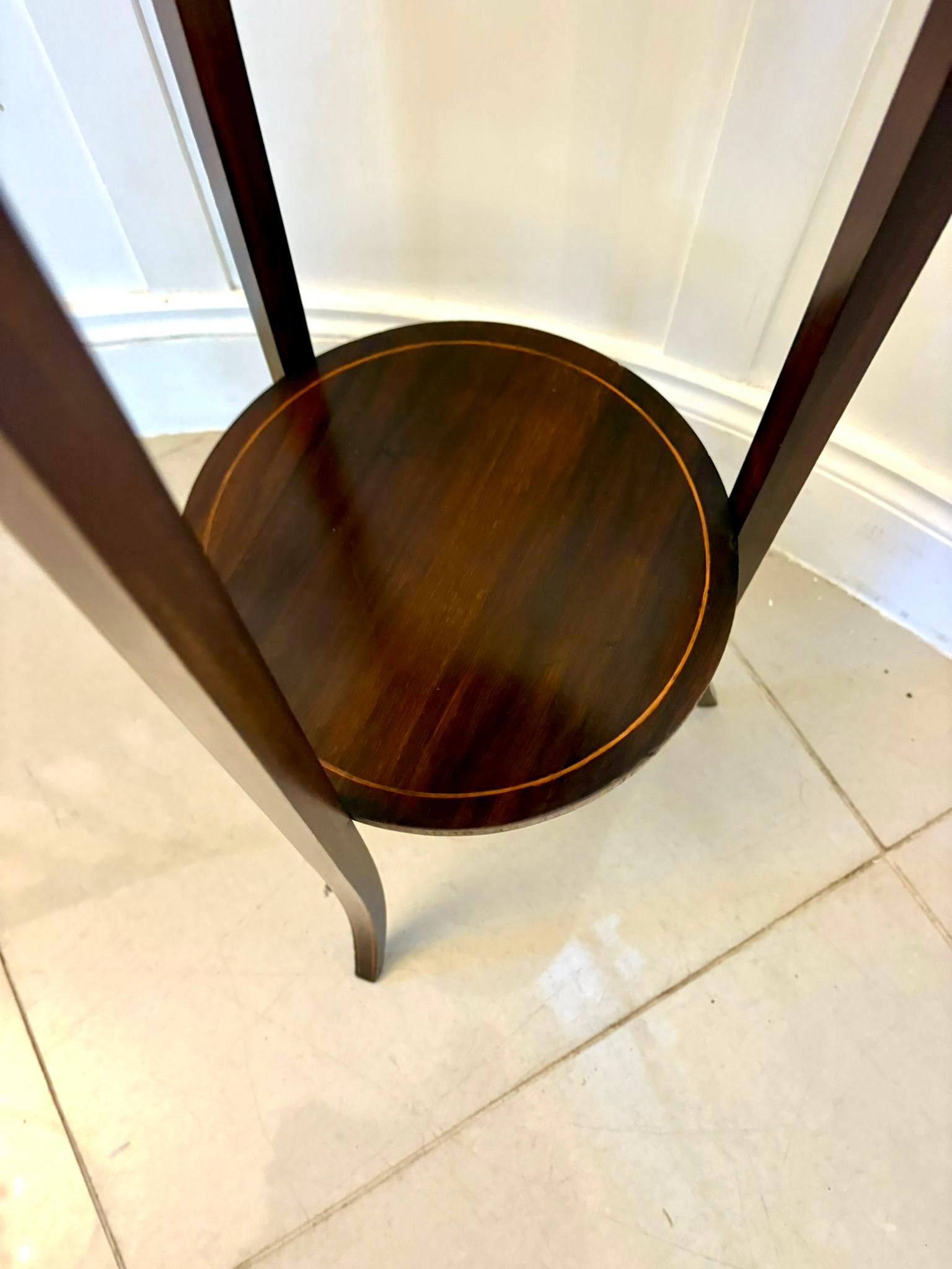 Antiker Edwardianischer Mahagoni & Satinholz Intarsien Jardinière Stand (20. Jahrhundert) im Angebot