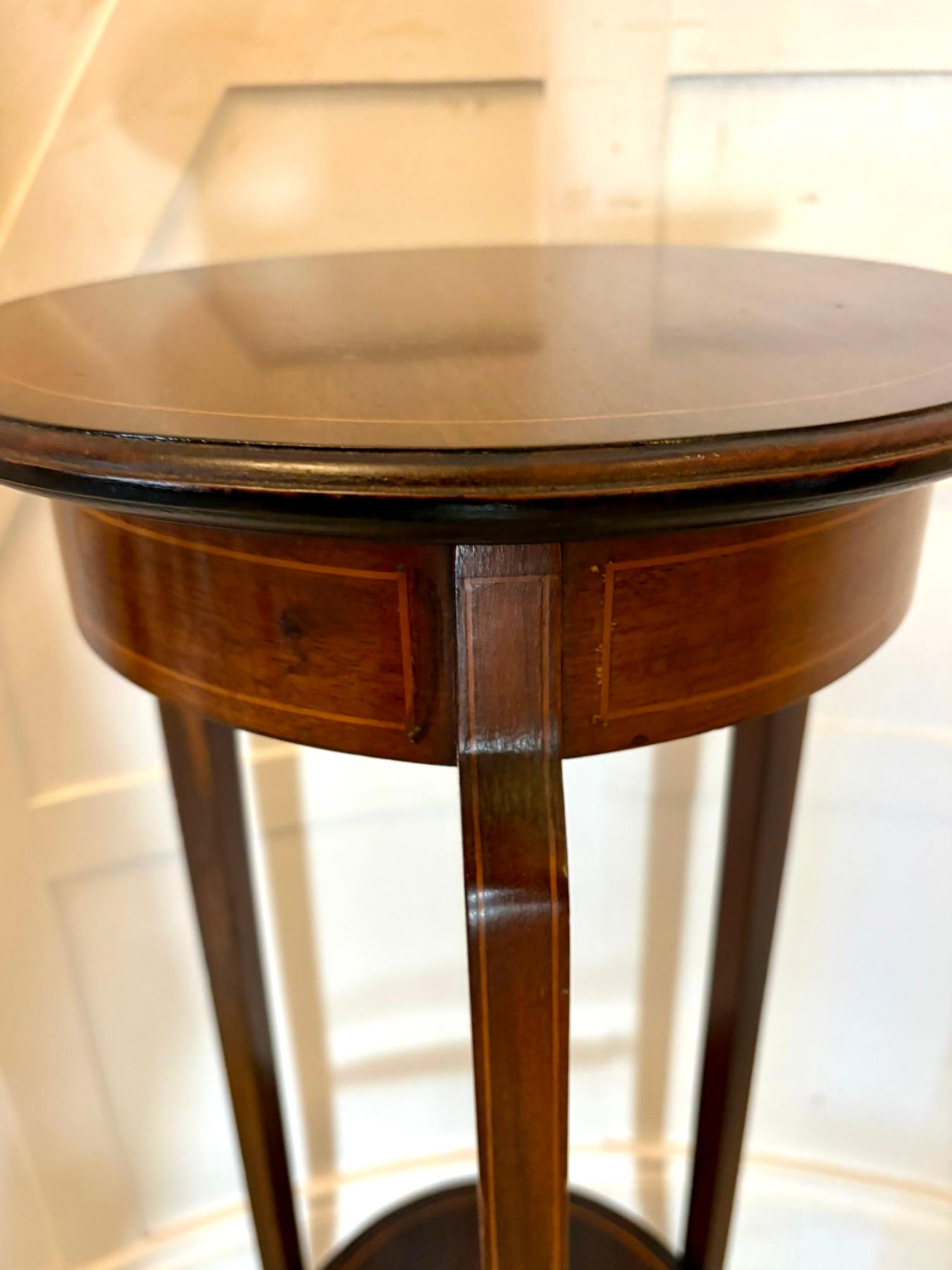 Antiker Edwardianischer Mahagoni & Satinholz Intarsien Jardinière Stand im Angebot 1