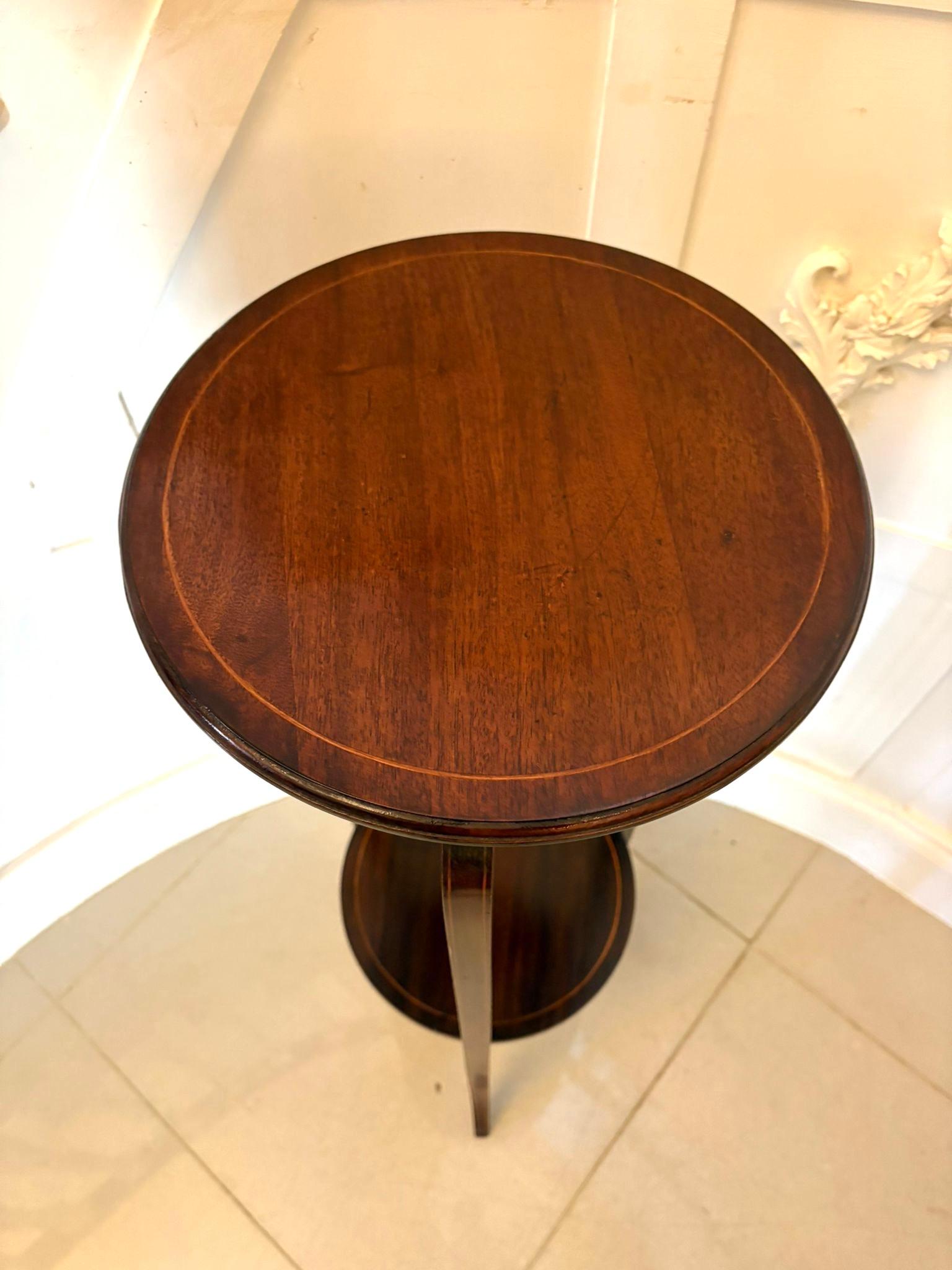 Antiker Edwardianischer Mahagoni & Satinholz Intarsien Jardinière Stand im Angebot 2