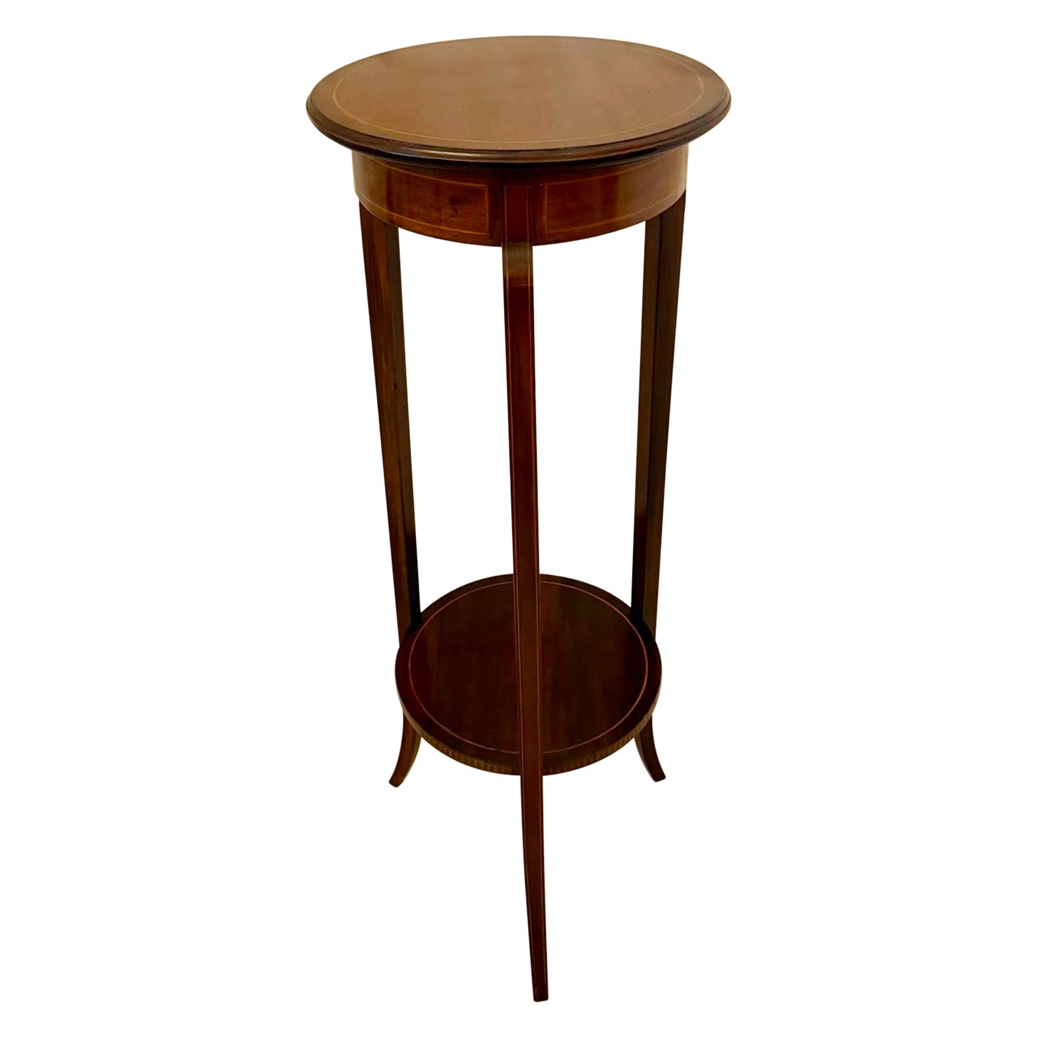 Antique Edwardian Mahogany
Satinwood Inlaid Jardinière Stand