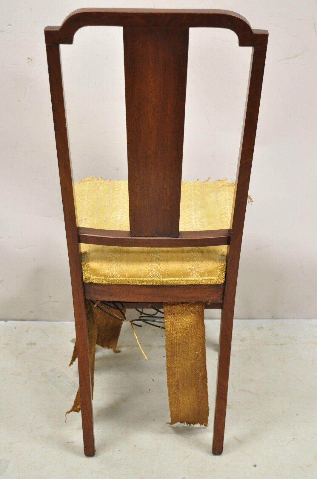 Antique Edwardian Mahogany Side Chair with Pencil and Pinwheel Inlay For Sale 6
