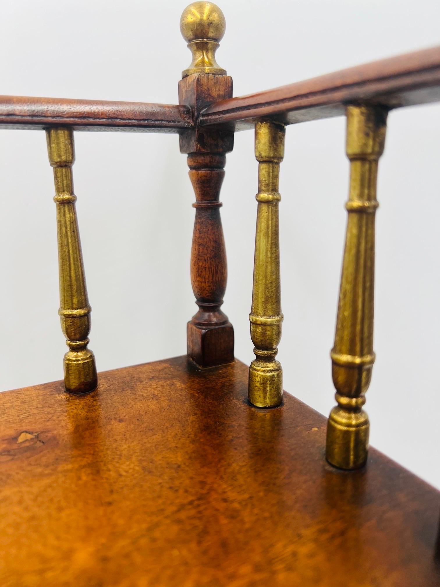 Antique Edwardian Mahogany Staircase Model with Brass Finial Newel Posts For Sale 10