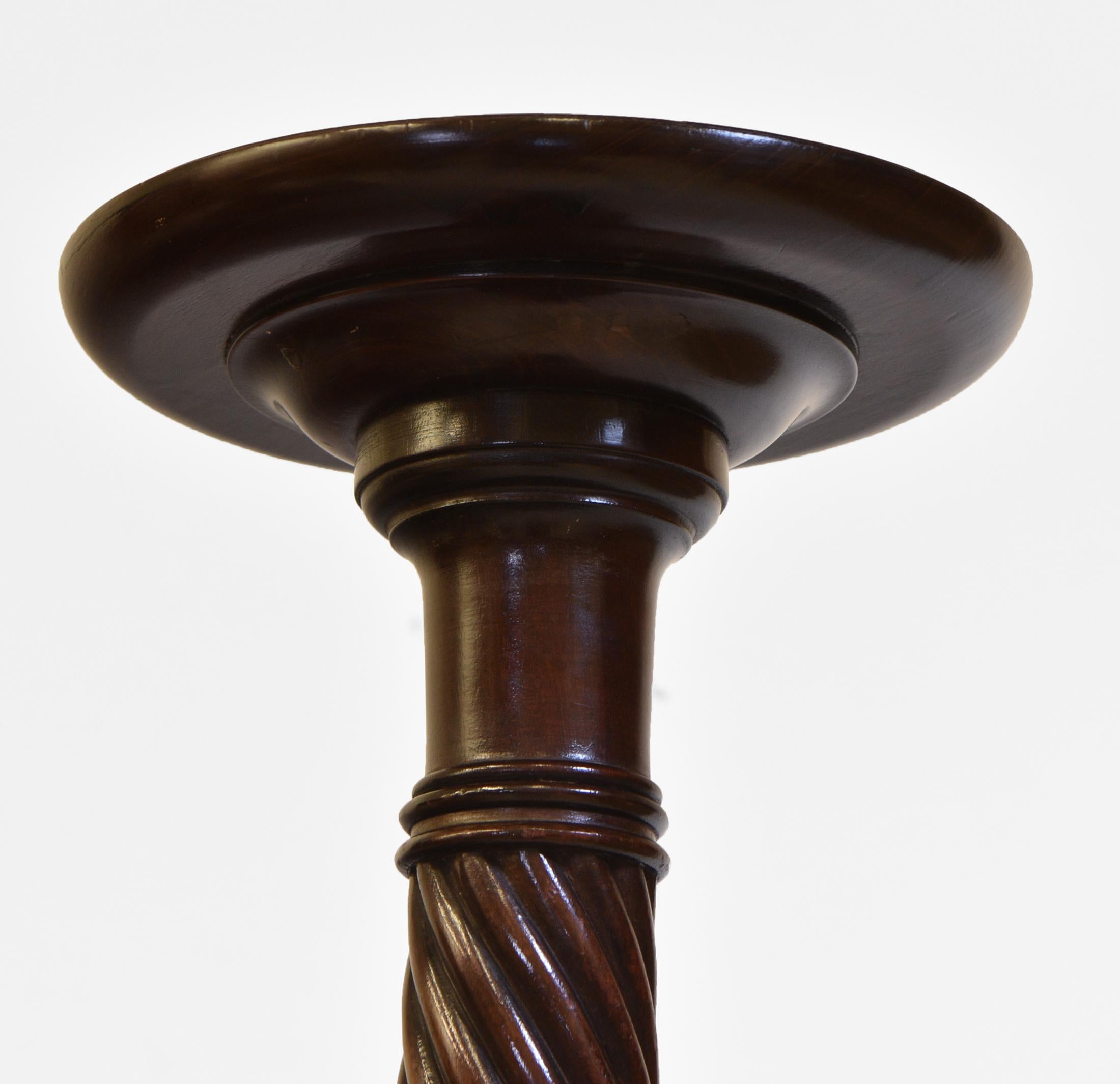 20th Century Antique Edwardian Mahogany Tall Torchère Plant Stand