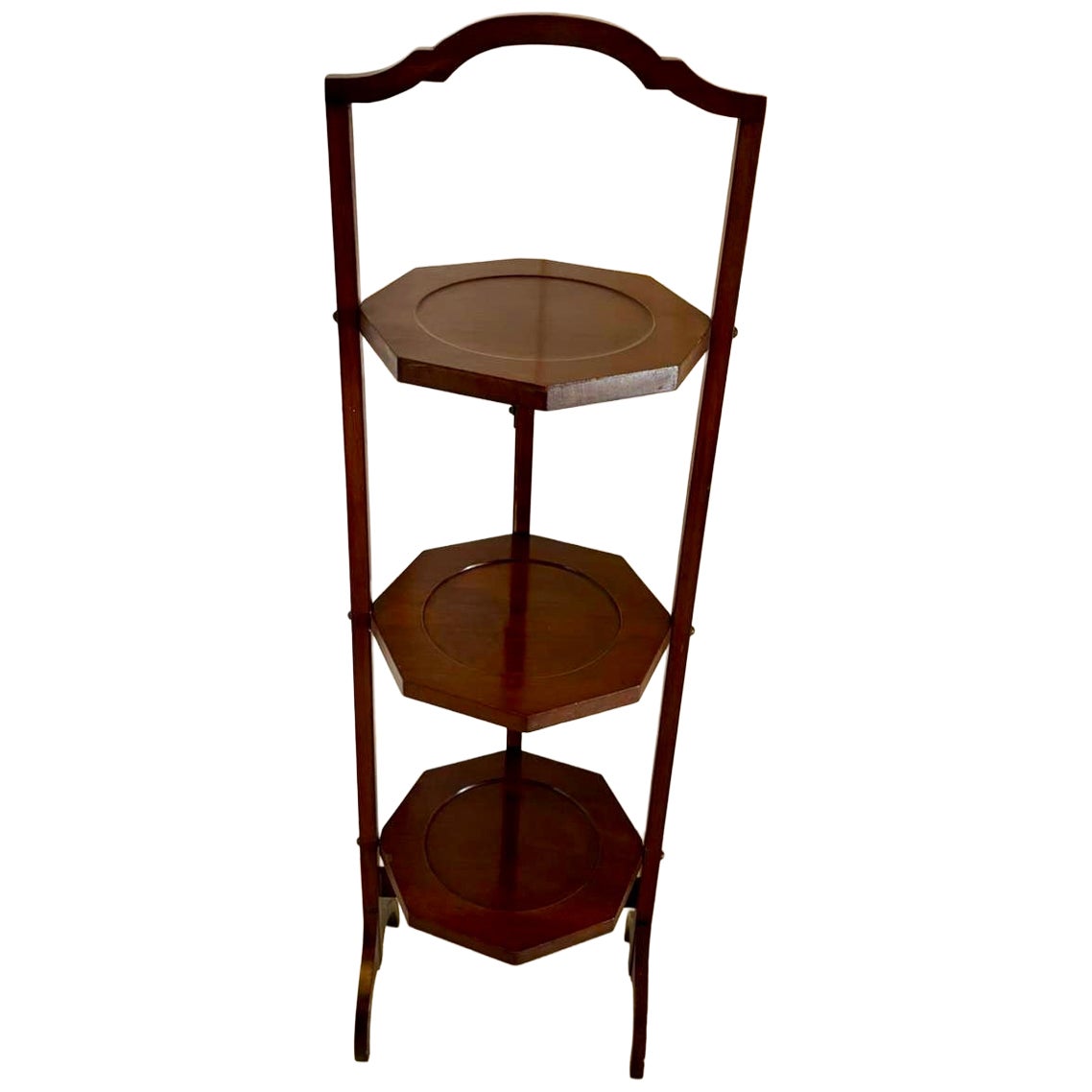 Antique Edwardian Mahogany Three-Tier Cake Stand For Sale
