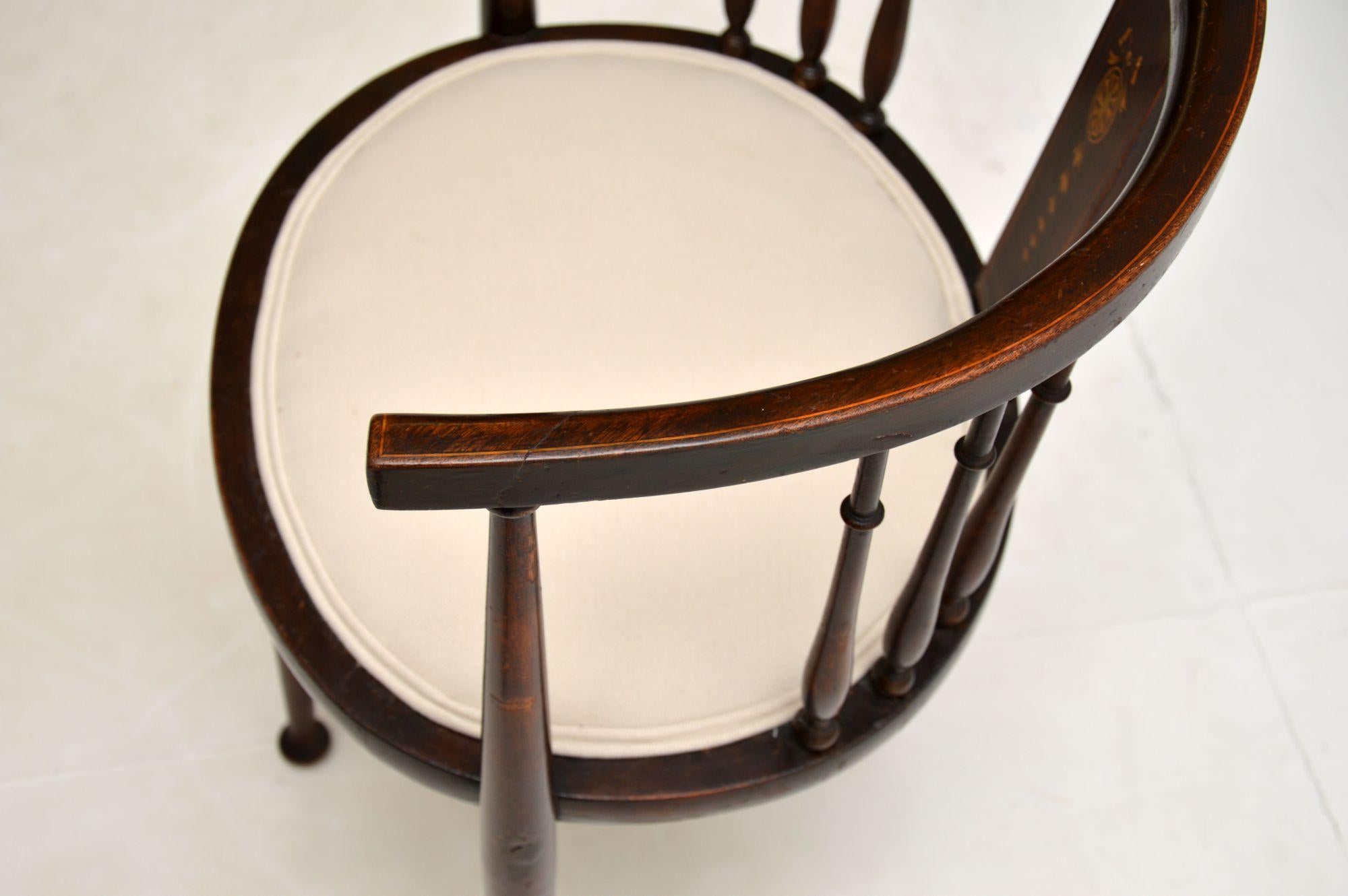 19th Century Antique Edwardian Mahogany Tub Chair