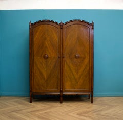 Antique Edwardian Mahogany Wardrobe by Basil Archer for Harris Lebus, 1900s