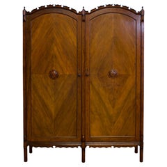 Antique Edwardian Mahogany Wardrobe by Basil Archer for Harris Lebus, 1900s