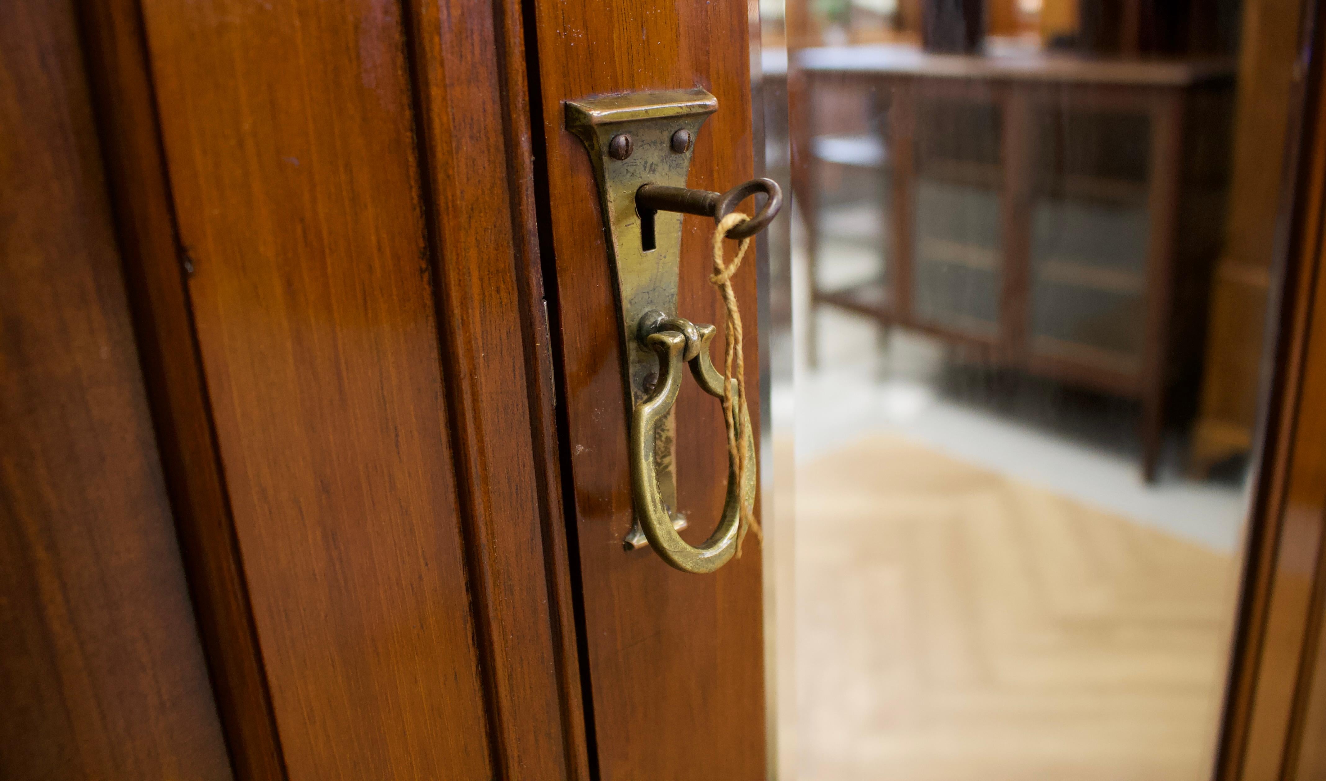 Antiker Edwardianischer Mahagoni Kleiderschrank oder A. Hall Schrank Schrank, 1900s im Zustand „Gut“ im Angebot in South Shields, GB
