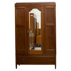 Antique Edwardian Mahogany Wardrobe or Hall Cupboard Wardrobe, 1900s Antique Edwardian Mahogany Wardrobe or Hall Cupboard Wardrobe, 1900s