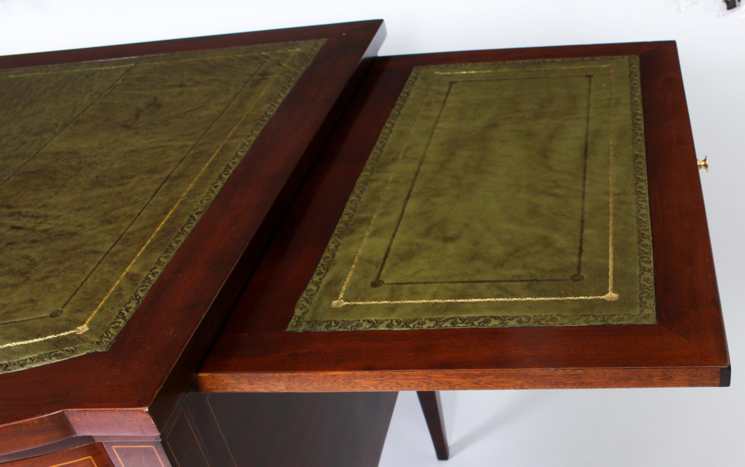Antique Edwardian Marquetry Inlaid Desk Writing Table, 19th Century 12