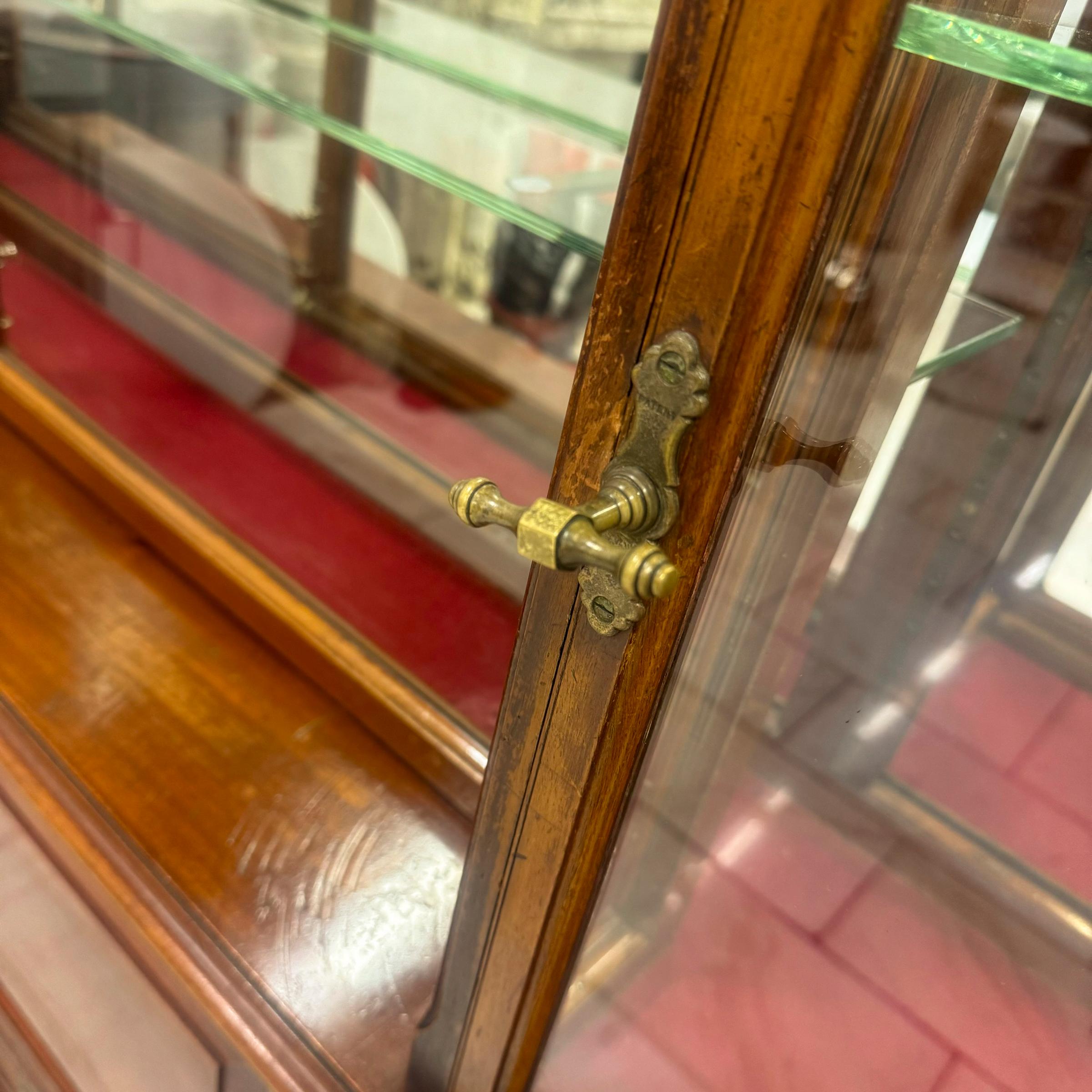 Antigua vitrina de tienda eduardiana con espejo en venta 2