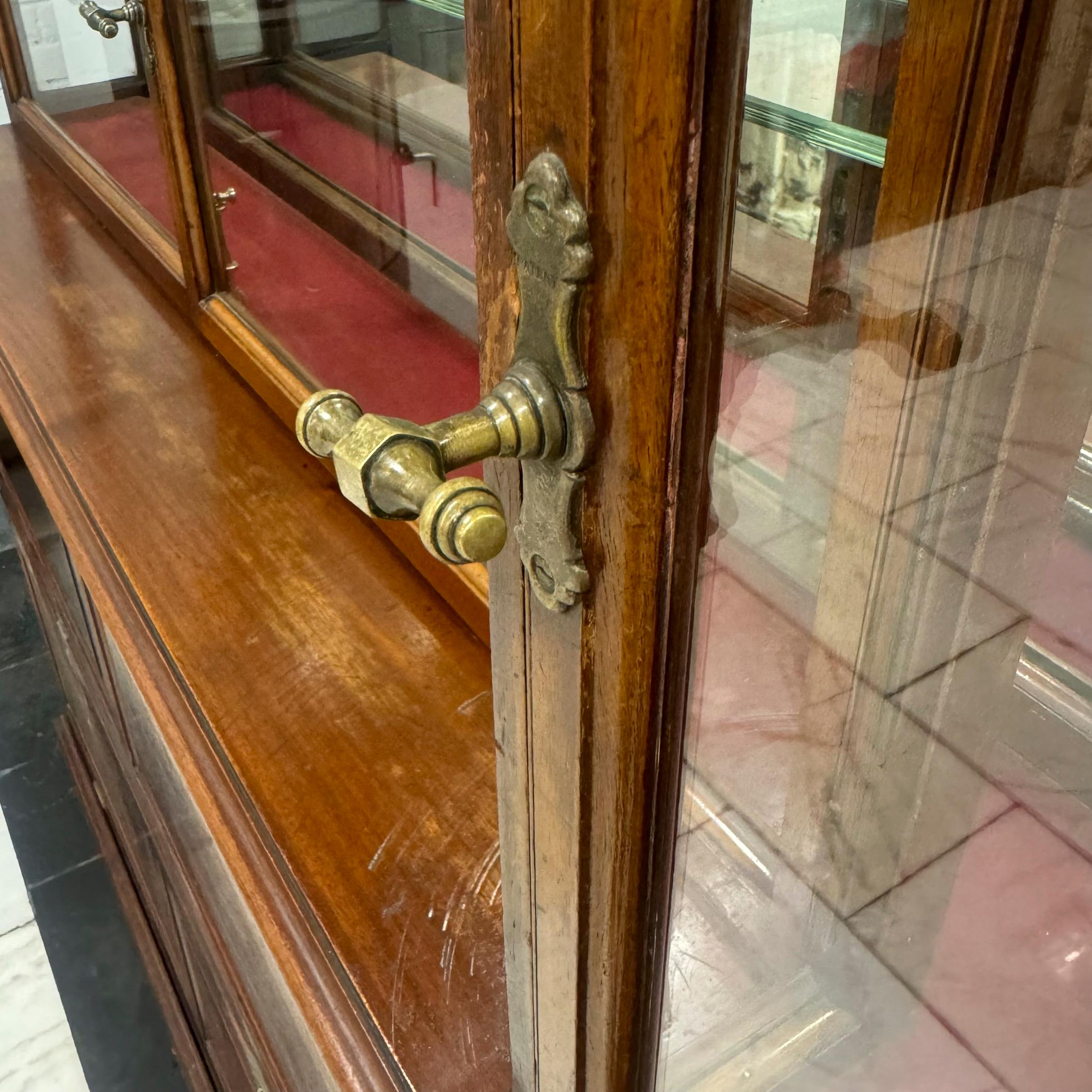 Antigua vitrina de tienda eduardiana con espejo en venta 4