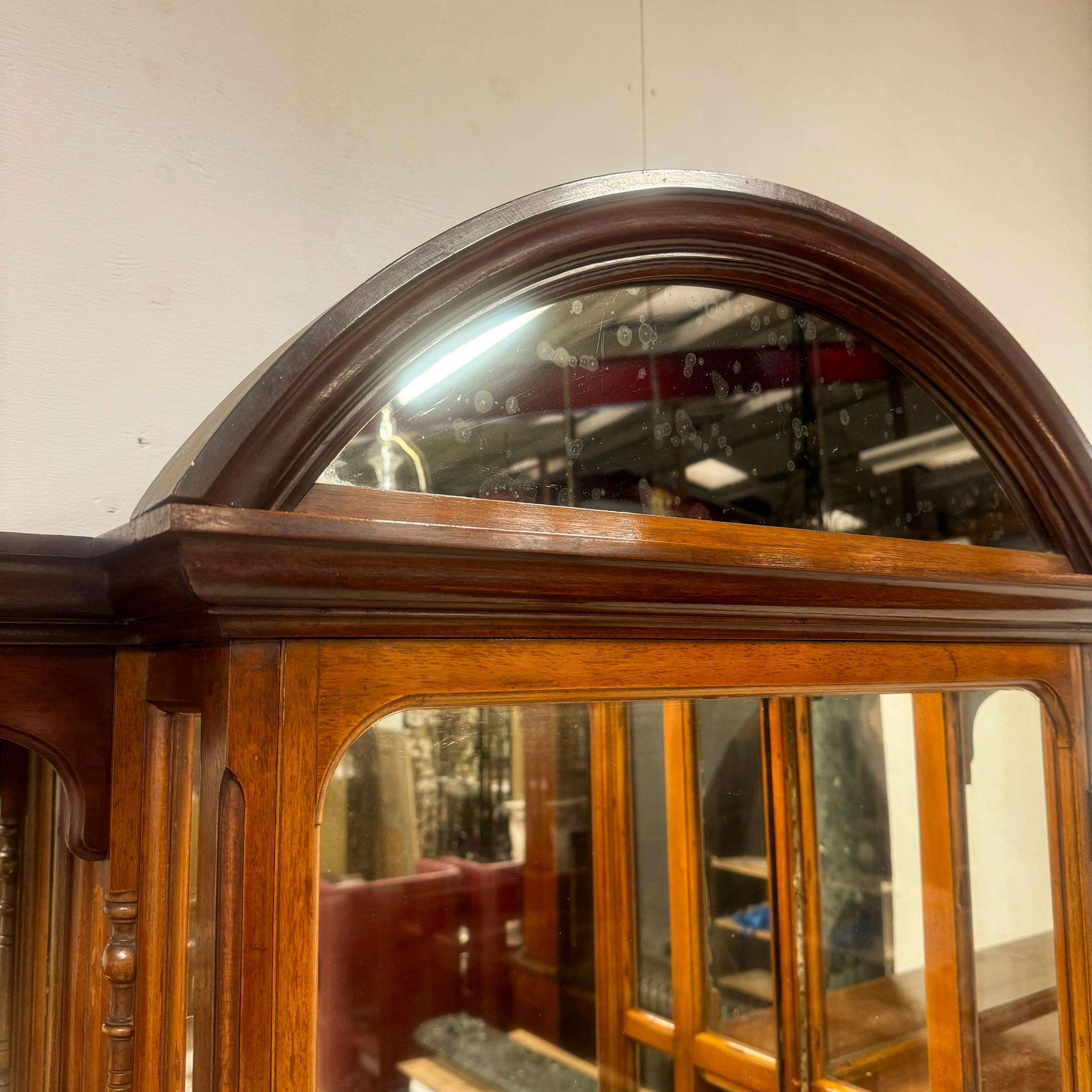 Antigua vitrina de tienda eduardiana con espejo en venta 12