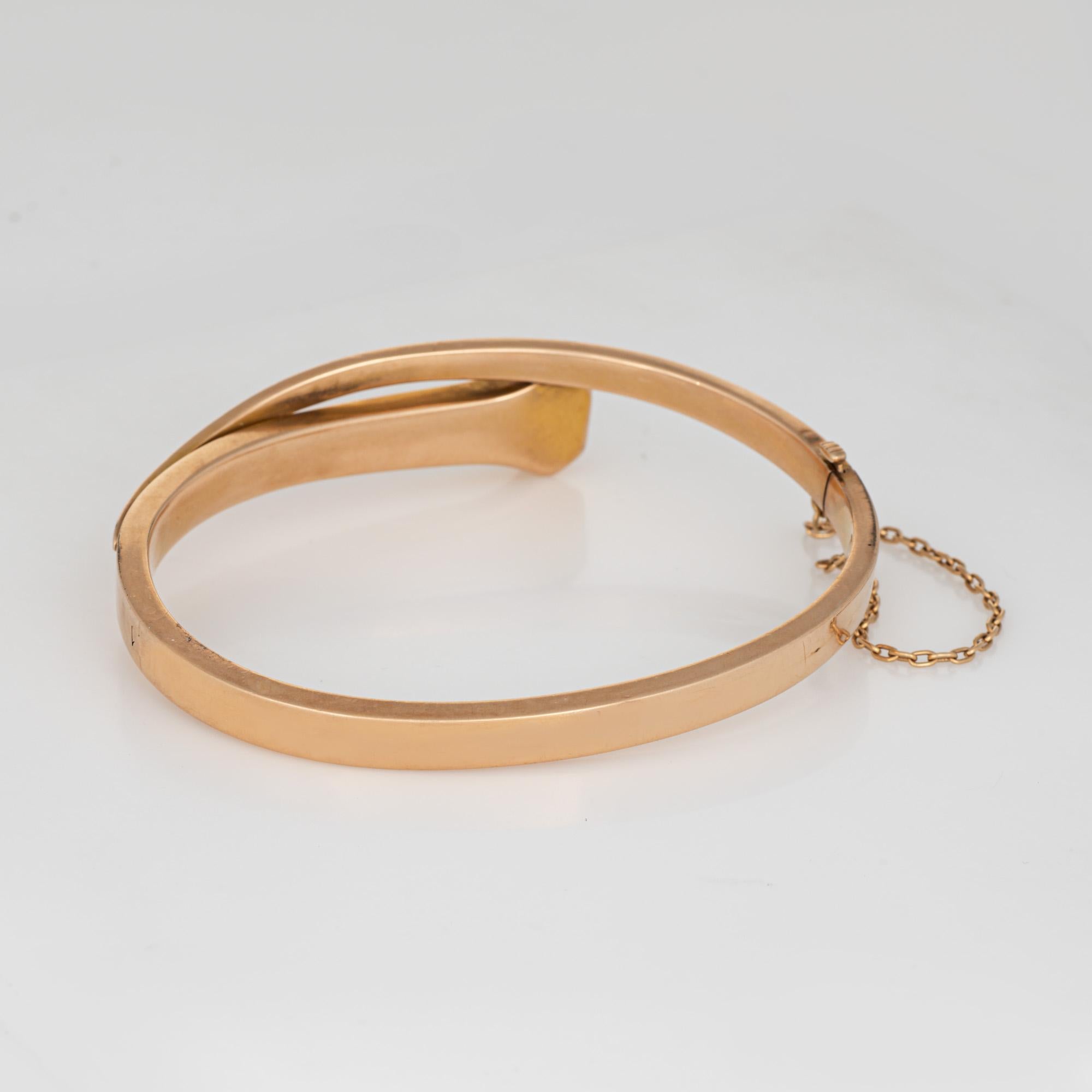 L. Fritzsche Bracelet jonc édouardien ancien fer à cheval en or rose 14 carats 1908 Bon état - En vente à Torrance, CA