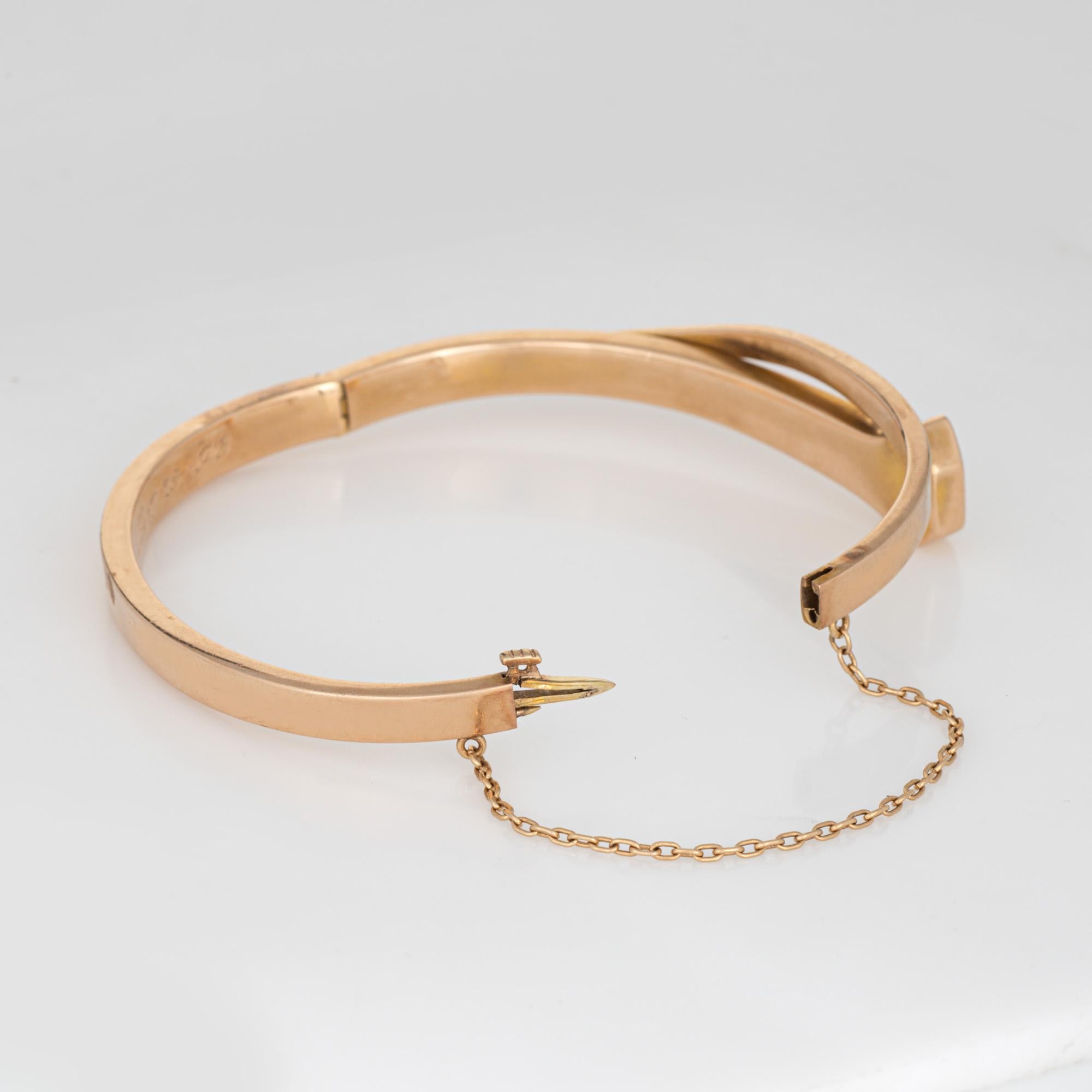 L. Fritzsche Bracelet jonc édouardien ancien fer à cheval en or rose 14 carats 1908 Pour femmes en vente