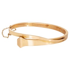 Antique Edwardian Nail Bracelet L. Fritzsche 14k Rose Gold Horseshoe Bangle 1908