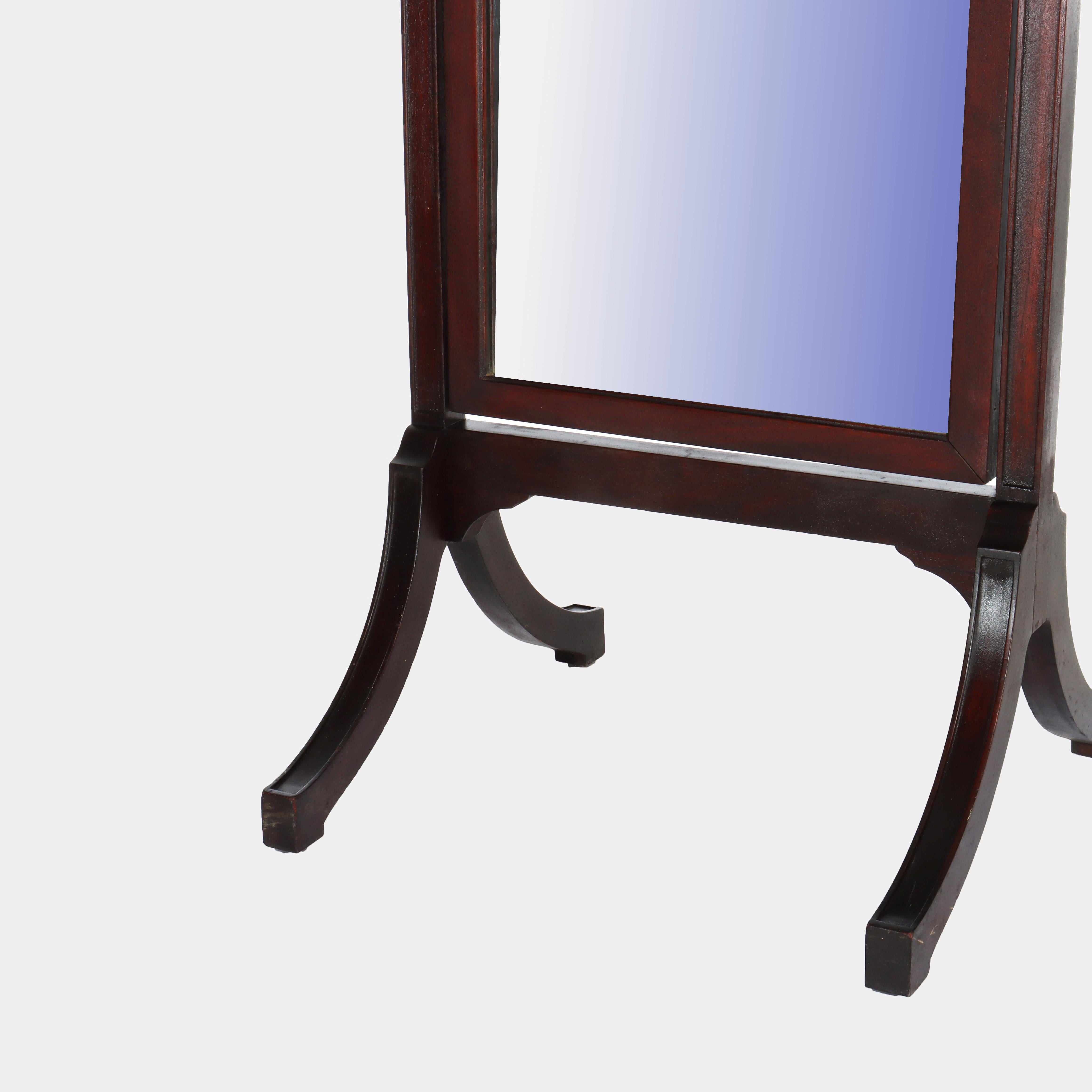 Antique Edwardian Neoclassical Carved Mahogany Dressing Mirror c1910 Bon état - En vente à Big Flats, NY