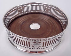 Antique Edwardian Neoclassical Sterling Silver Wine Coaster, 1913