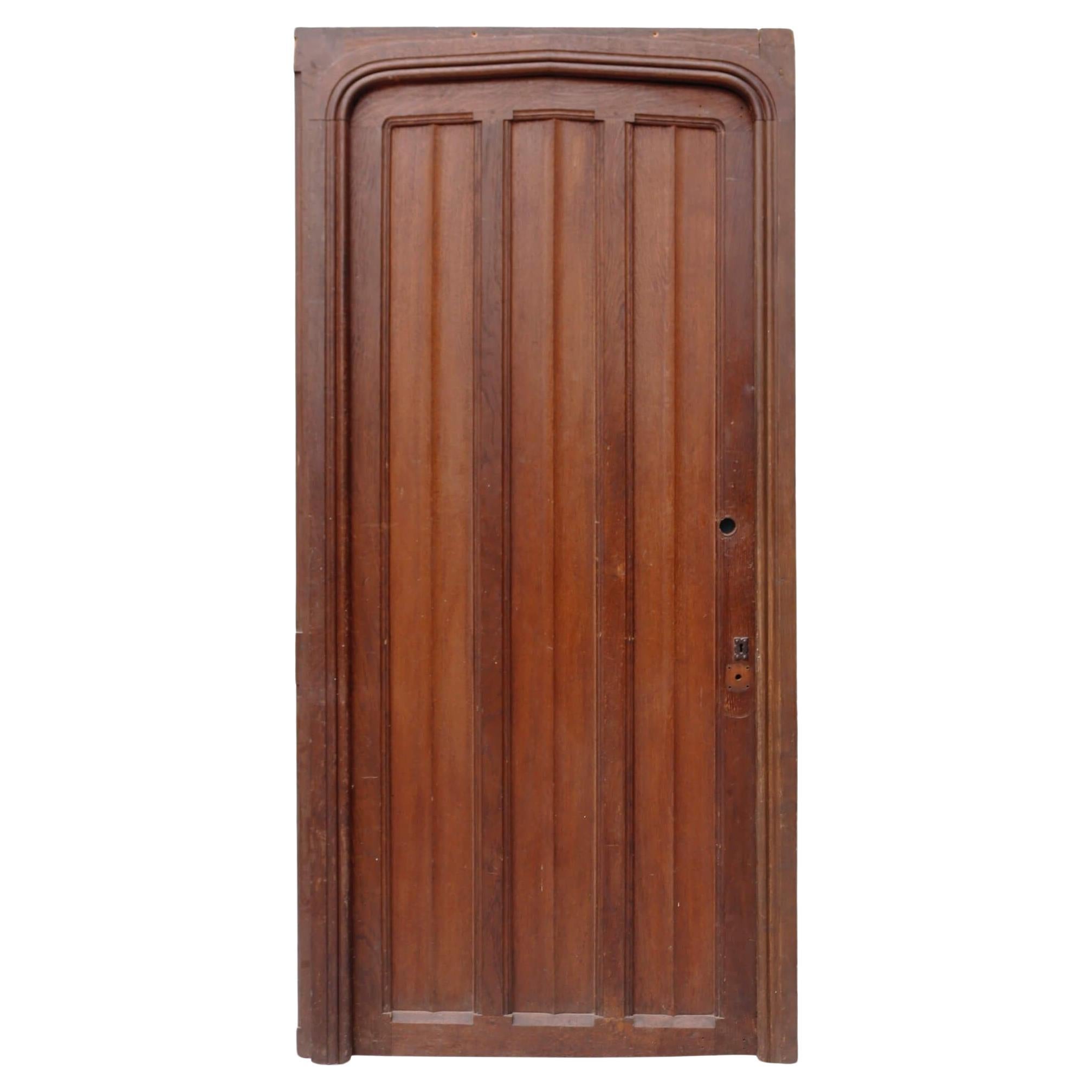 Antike Edwardian Eiche Tür mit Rahmen