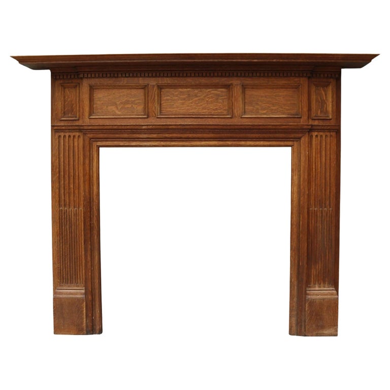 Edwardian Oak Fire Surround For Sale at 1stDibs