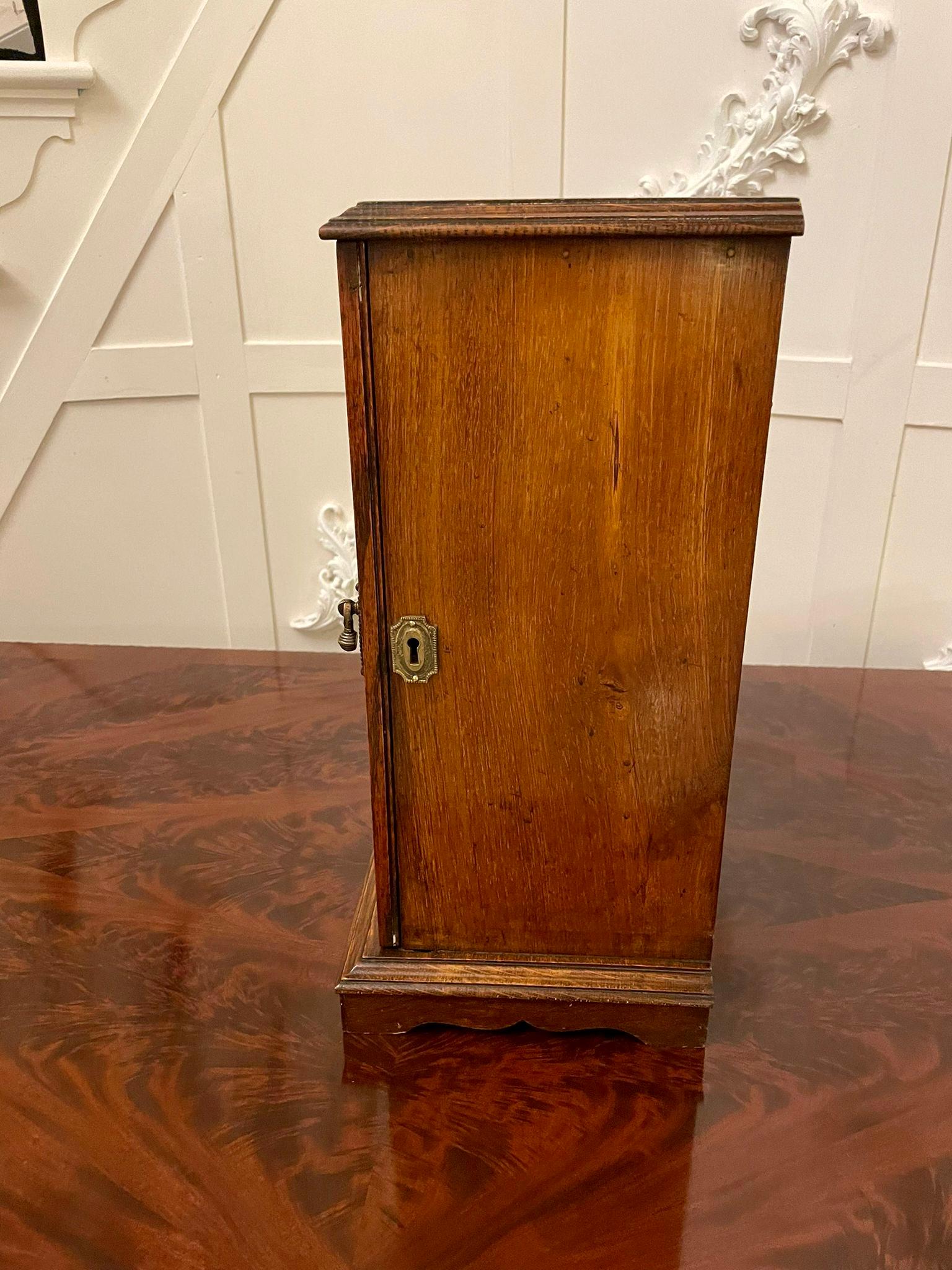 Antique Edwardian Oak Smokers Cabinet 1