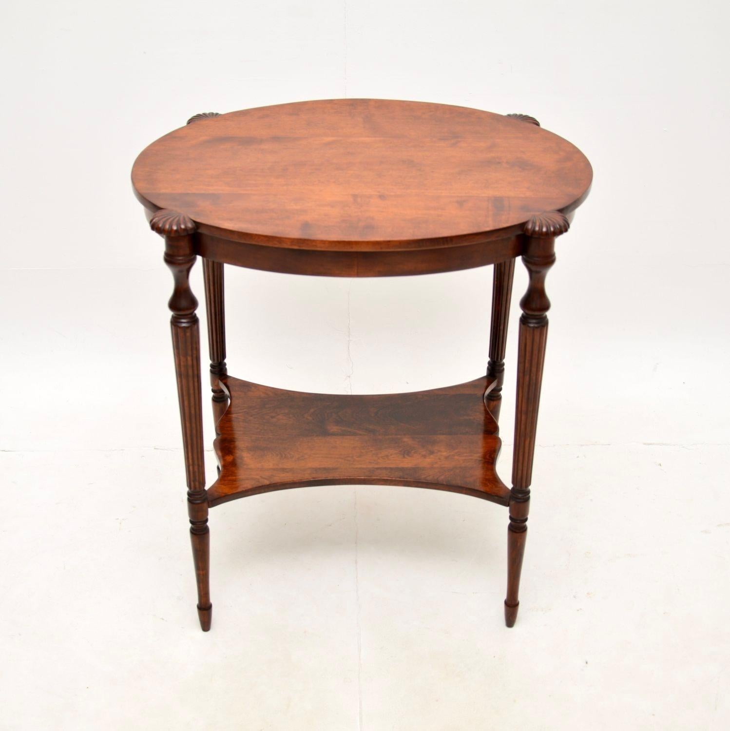 A smart and very well made antique Edwardian occasional table in birch. This was made in England, it dates from around the 1900-1910 period.

The quality is fantastic, this is a very useful size and looks great from all angles. It is finished