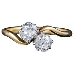 Antique Edwardian Old Cut Diamond Twist Ring 18 Carat Gold, circa 1910