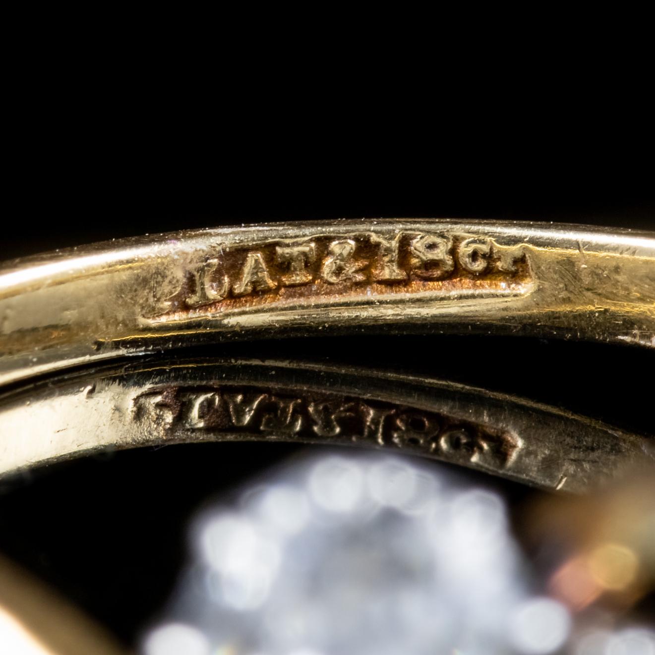 Antique Edwardian Old Cut Diamond Twist Ring 18 Carat Gold, circa 1910 For Sale 3