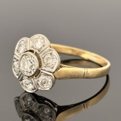 Antique Edwardian Old European Cut Diamond Cluster Ring ~1.00ctw