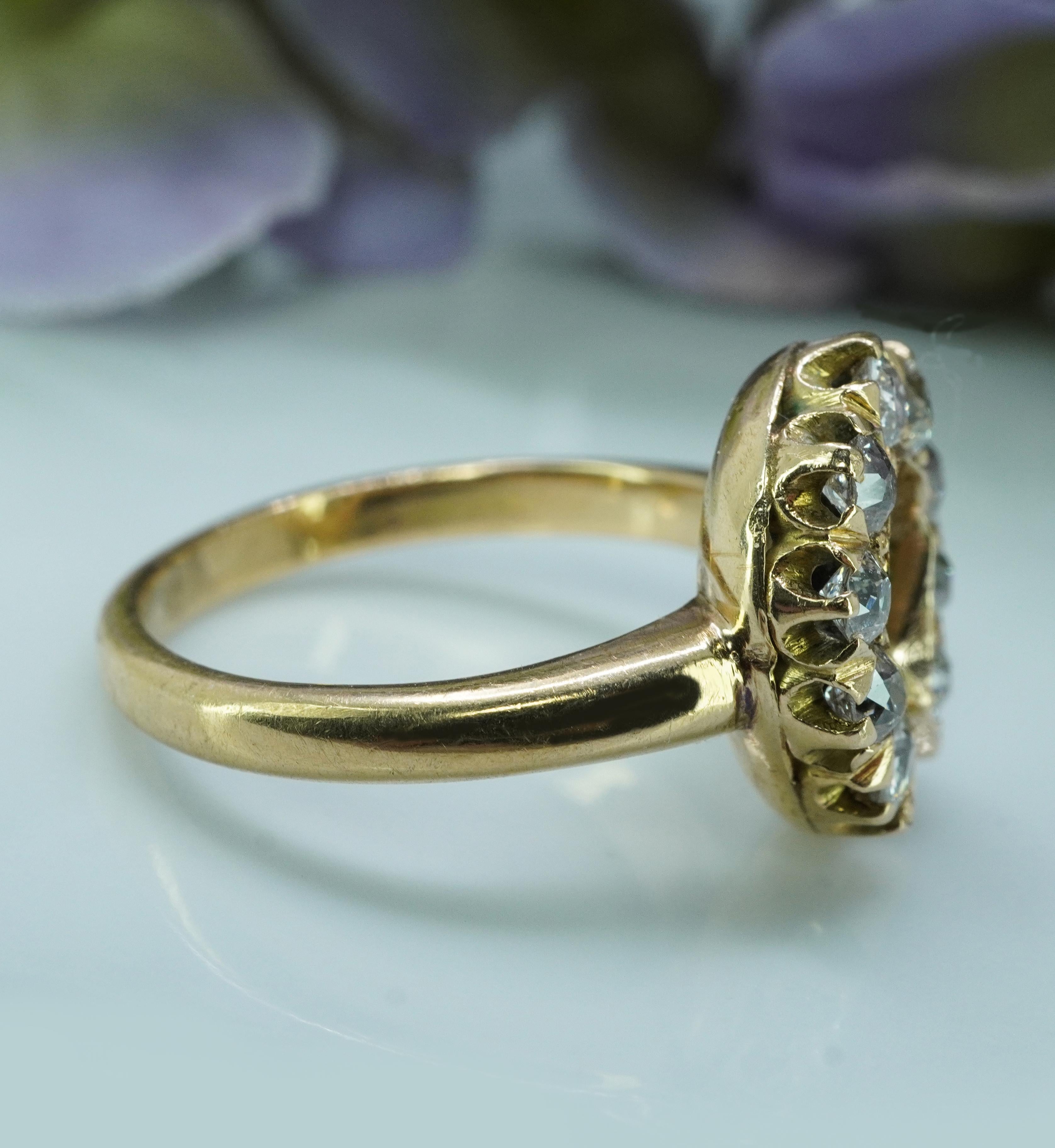Antiker edwardianischer Hufeisenring aus 14 Karat Gold mit altem europäischem Diamanten, Statement-Nachlass im Angebot 1