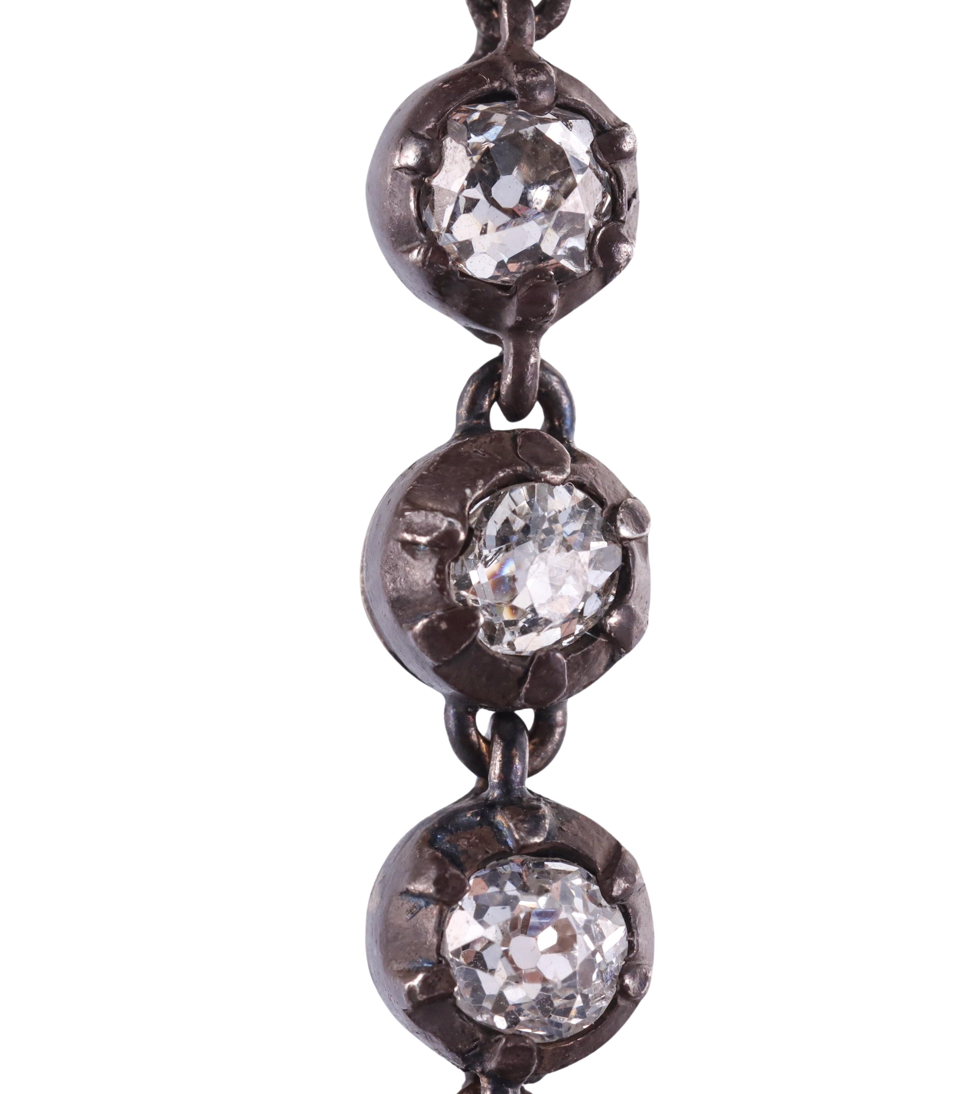 Antike Edwardianische Old Mine Diamant-Silber-Gold-Kronleuchter-Ohrringe (Alteuropäischer Brillantschliff) im Angebot